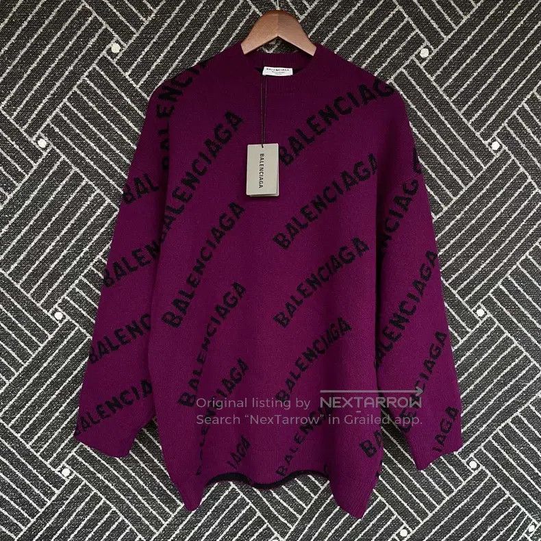 Balenciaga Balenciaga Letter print round neck long-sleeve wool sweate Size XS / US 0-2 / IT 36-38 - 1 Thumbnail