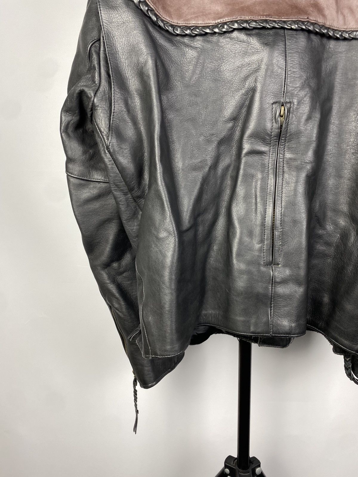 Cowboy Equipment × Vintage Vintage Biker Cowboy Leather MOTO Bomber Jacket Rock Punk Size US L / EU 52-54 / 3 - 12 Thumbnail