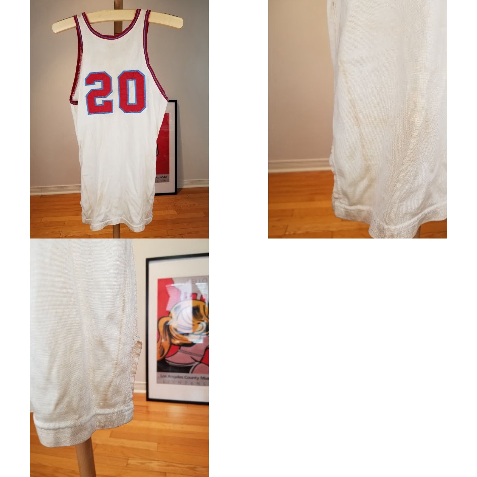 Vintage VINTAGE POWERS RAYON DURENE BASKETBALL JERSEY SZ 36 WHITE MEN 36 Jersey 50's 27" back cross chest 16" inch tops to bottom Size US M / EU 48-50 / 2 - 8 Thumbnail