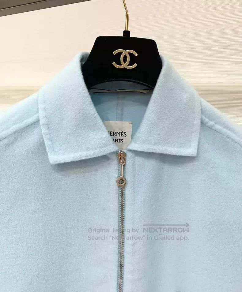 Hermes Hermes Lake Blue Zipper Cashmere Jacket, Loose Fit Size XXS / US 00 / IT 34 - 2 Thumbnail