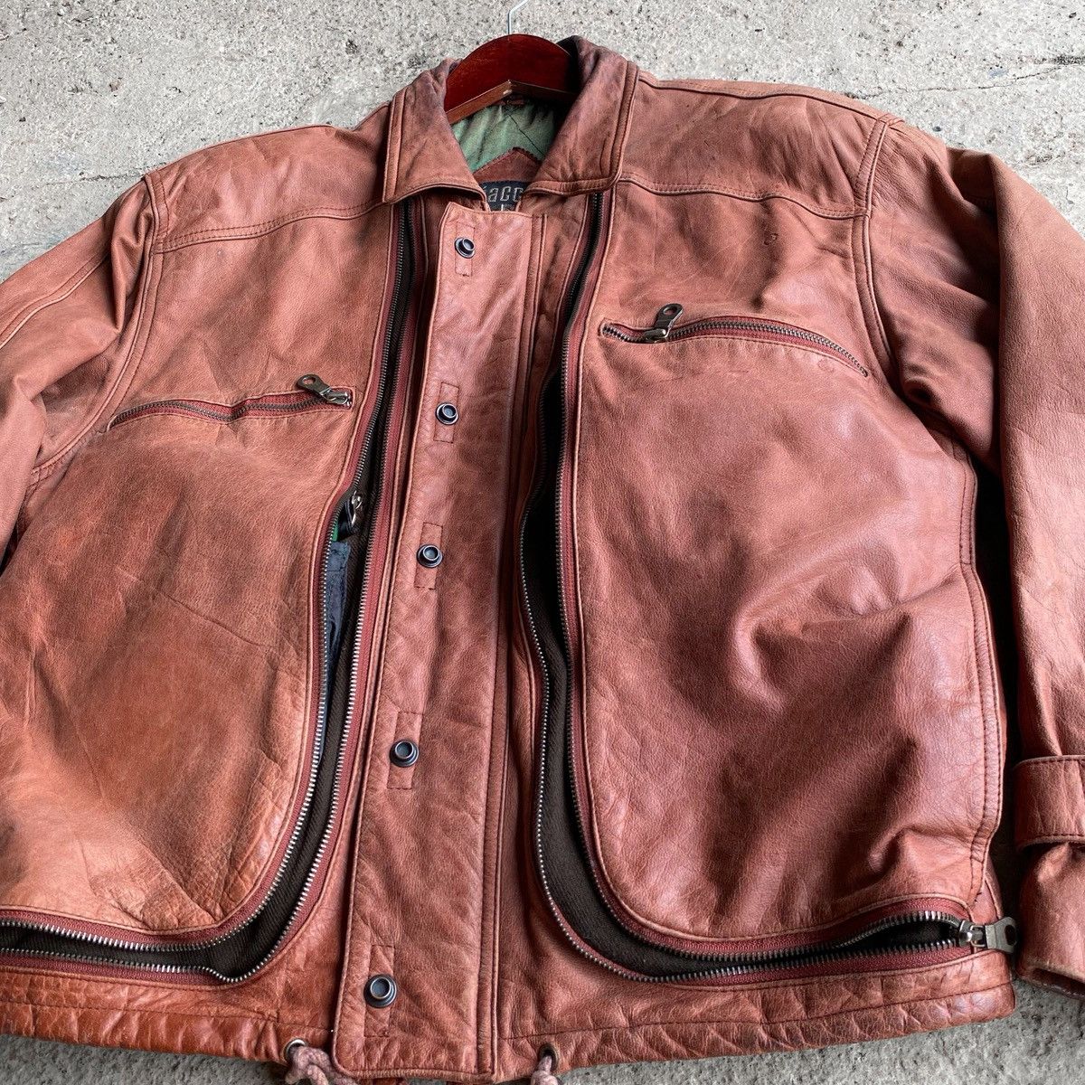 Genuine Leather Vtg 90's Gacca Tactical Pocket Leather Mens Jacket Size US M / EU 48-50 / 2 - 5 Thumbnail