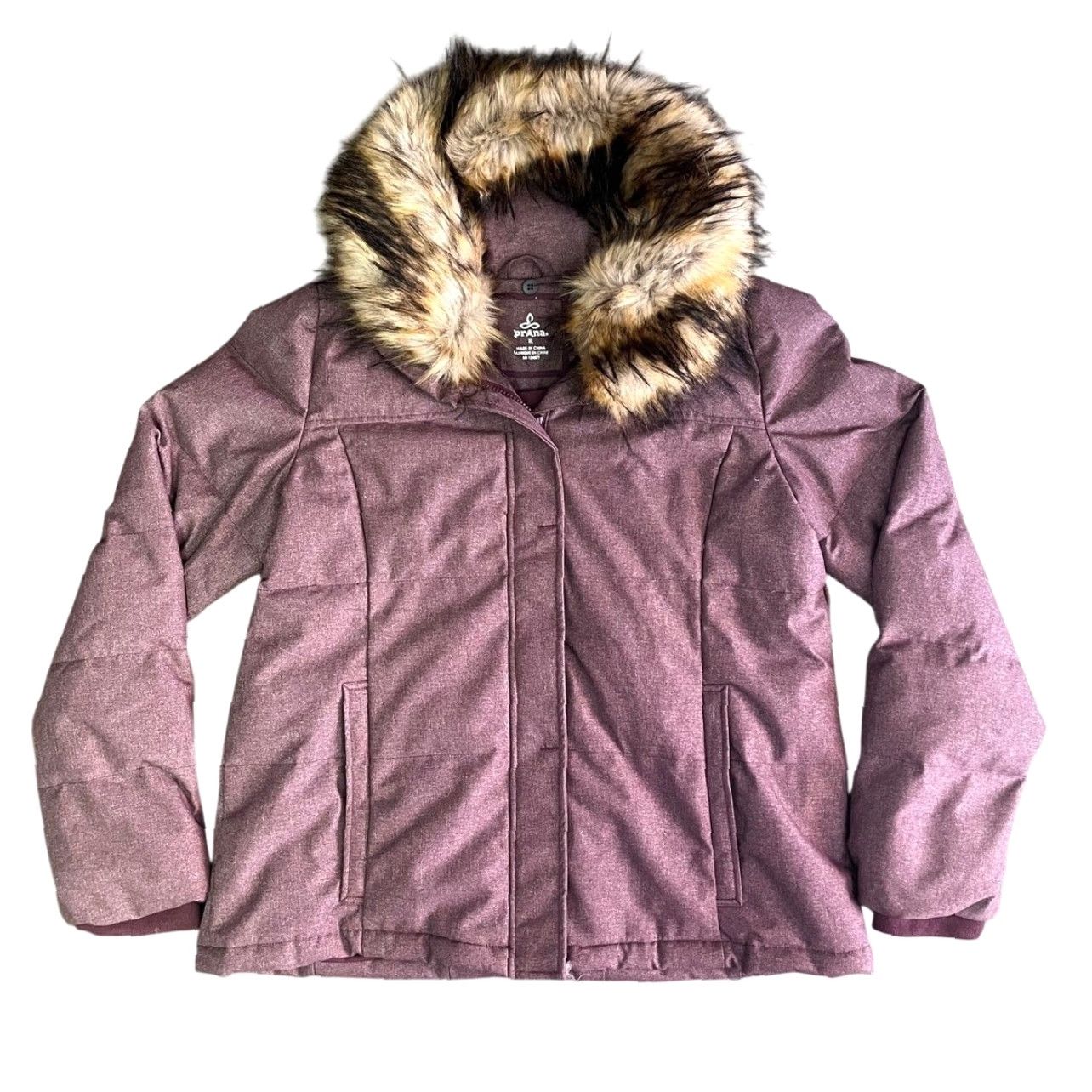Prana Prana Jasmine Jacket Womens XL Purple Down Faux Fur Collar Winter Full Zip Size XL / US 12-14 / IT 48-50 - 2 Thumbnail