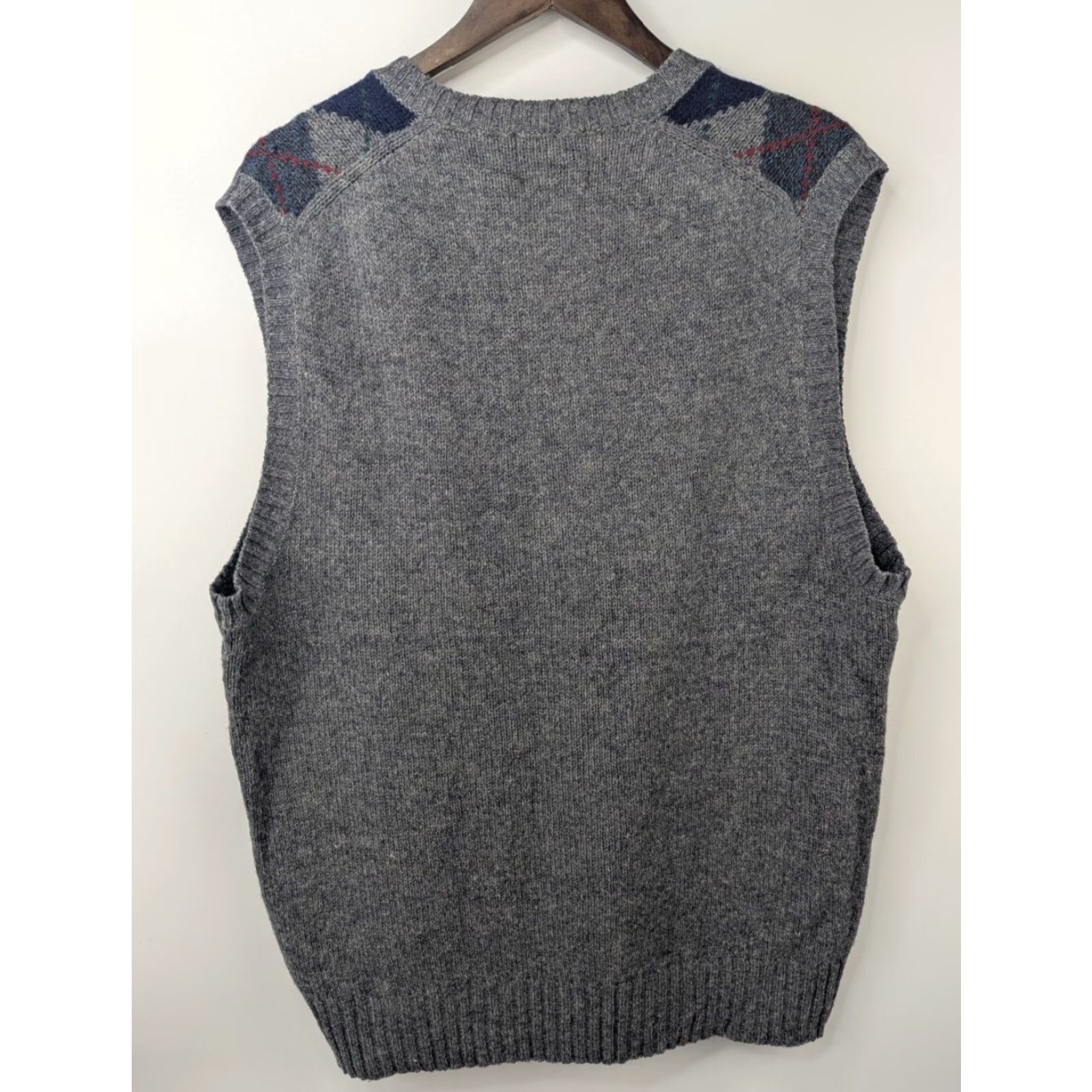 Vintage VINTAGE Par Four Sweater Vest Mens LT Gray Navy Argyle Wool Blend Golf Knit 90s Size US L / EU 52-54 / 3 - 2 Thumbnail