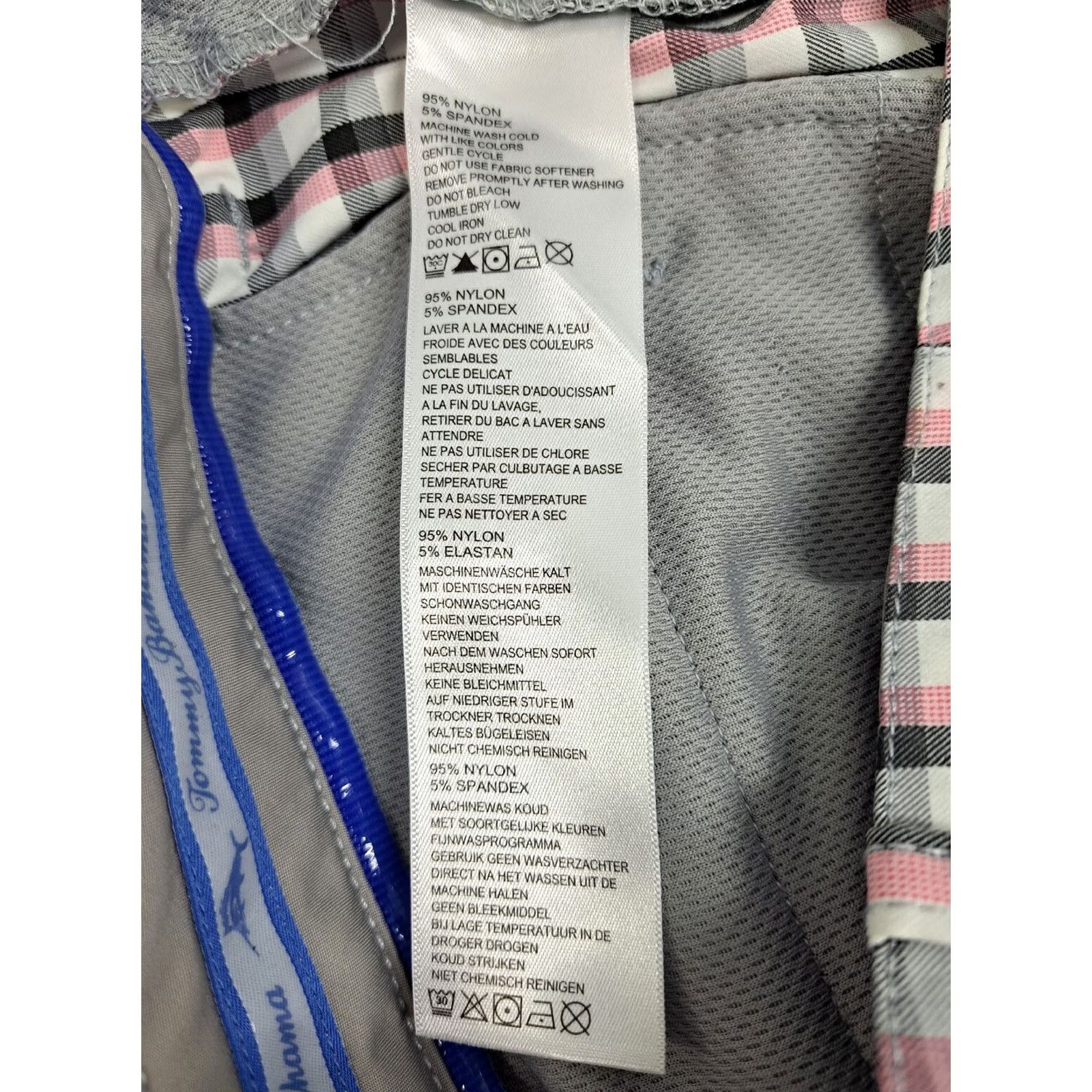 Tommy Bahama Tommy Bahama Casual Shorts Mens Size 38 Plaid Pink/Black/White Quick Dry Moisture Wicking Pockets Golf Travel Athletic Front Flat Front Size US 38 / EU 54 - 5 Thumbnail