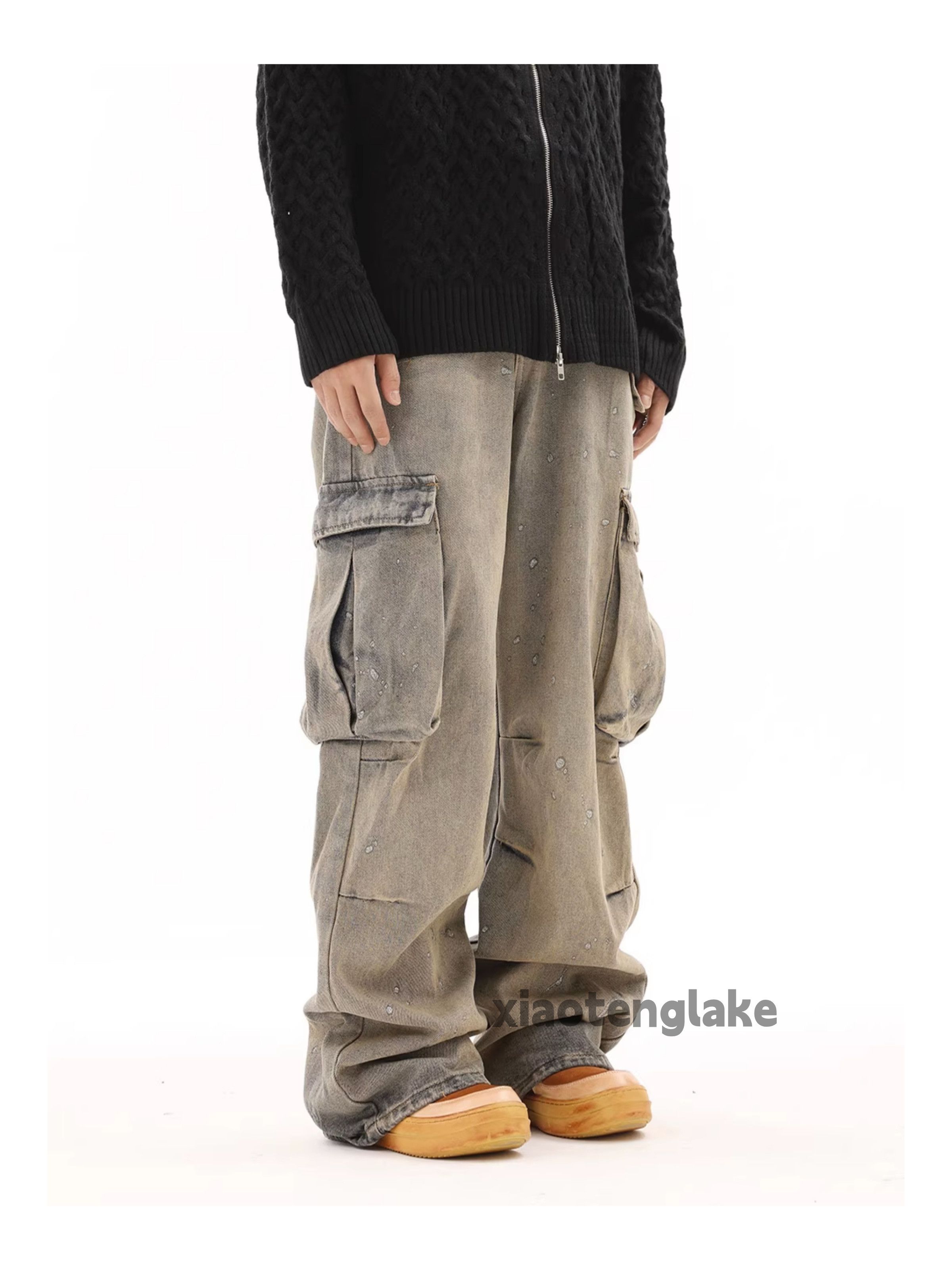 Jean × Vintage washed faded cleanfit yuppie loose baggy cargo jeans Size US 30 / EU 46 - 1 Thumbnail