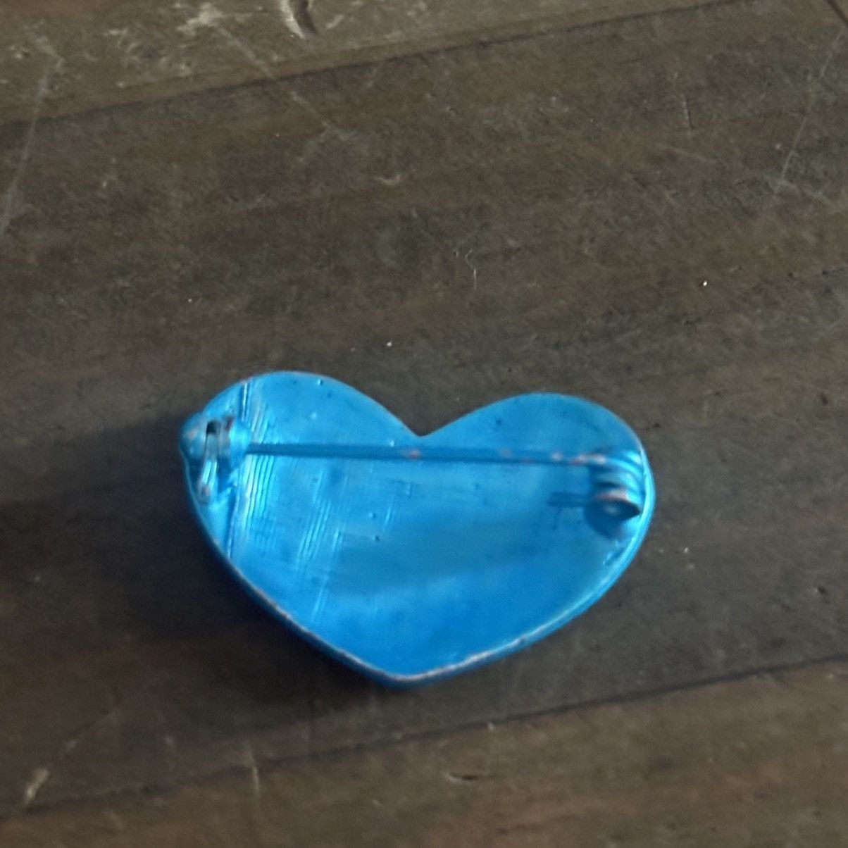 Vintage Vintage blue with pink rhinestones heart brooch Size ONE SIZE - 2 Thumbnail
