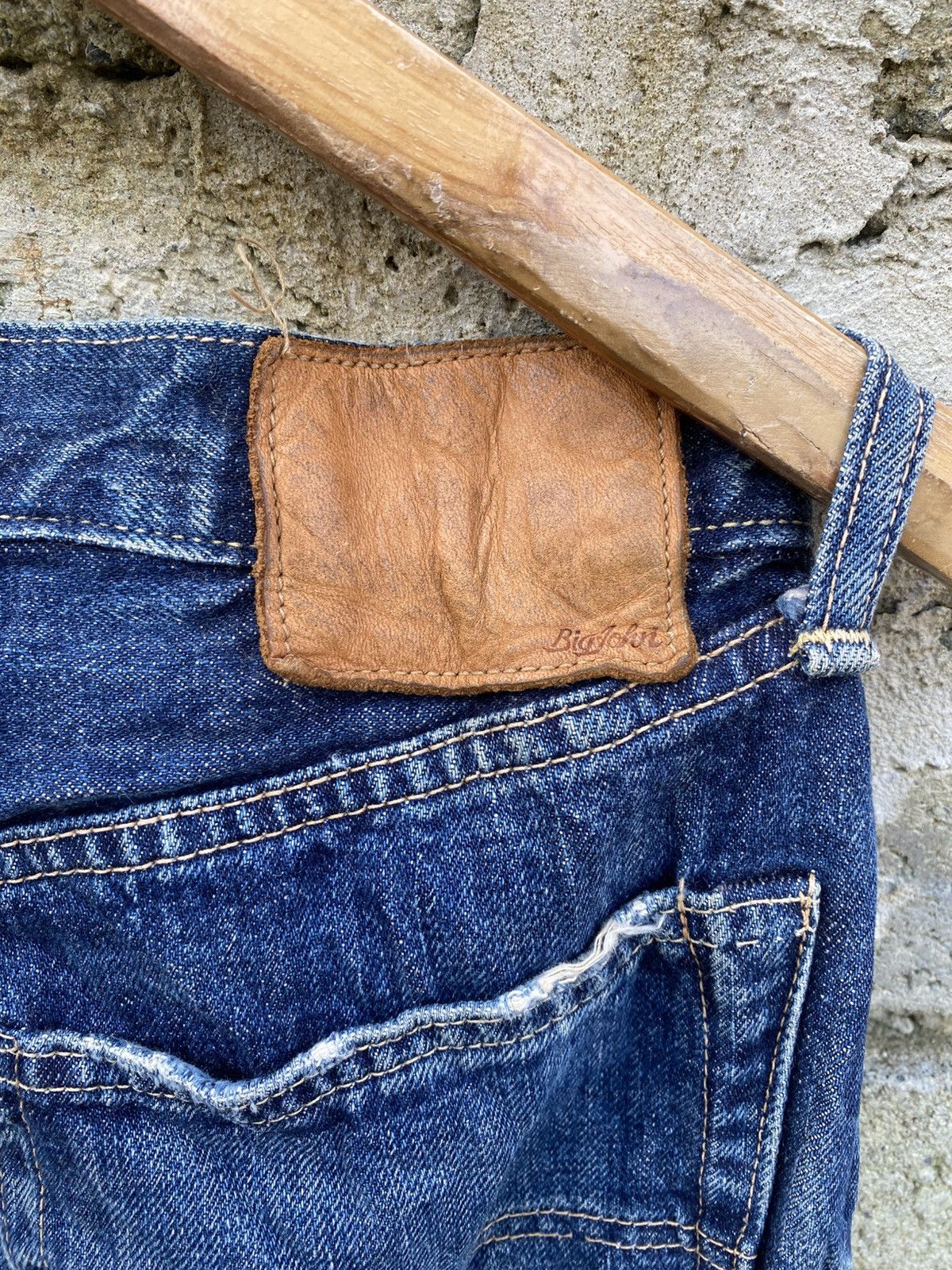 Big John Vintage Big John Selvedge Distressed Jeans Size US 29 - 14 Thumbnail