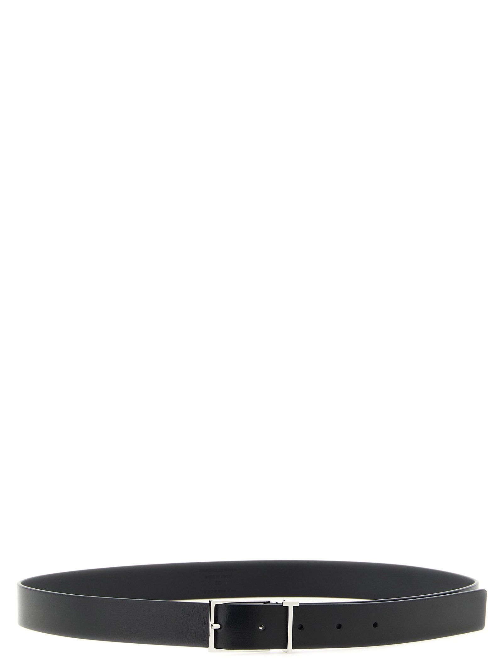 Black Calfskin Thin Belt