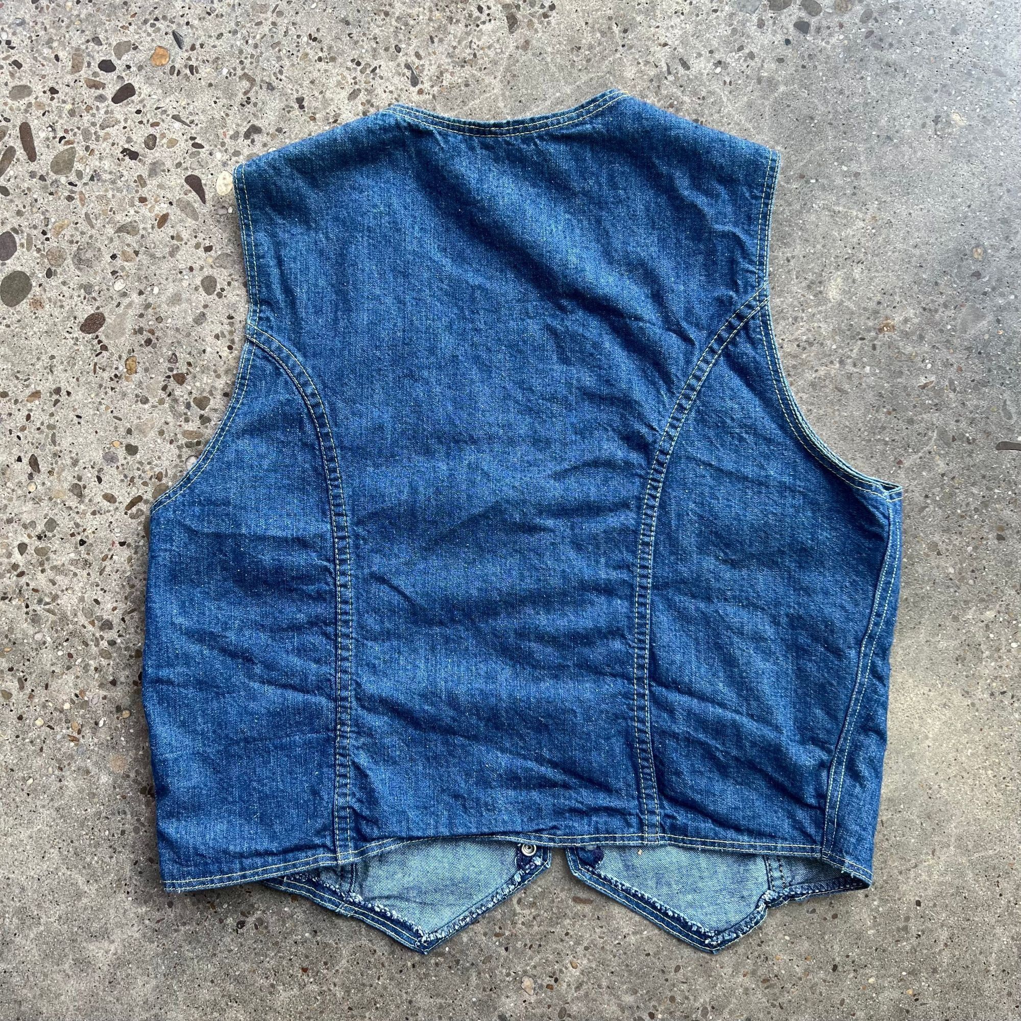 Vintage × Wrangler Vintage Western Chic Wrangler Denim Vest Size M / US 6-8 / IT 42-44 - 4 Thumbnail