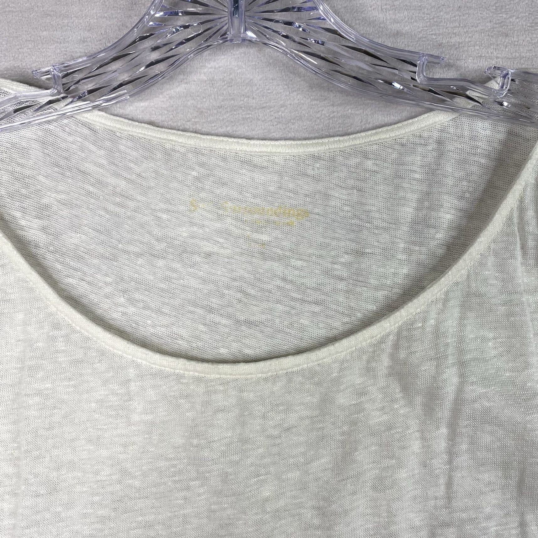 Soft Surroundings Soft Surroundings Top Womens 1X Cream Linen Scoop Neck Short Sleeve Pullover Casual Beach Bohemian All Seasons Mens Womens Girls Size XL / US 12-14 / IT 48-50 - 2 Thumbnail