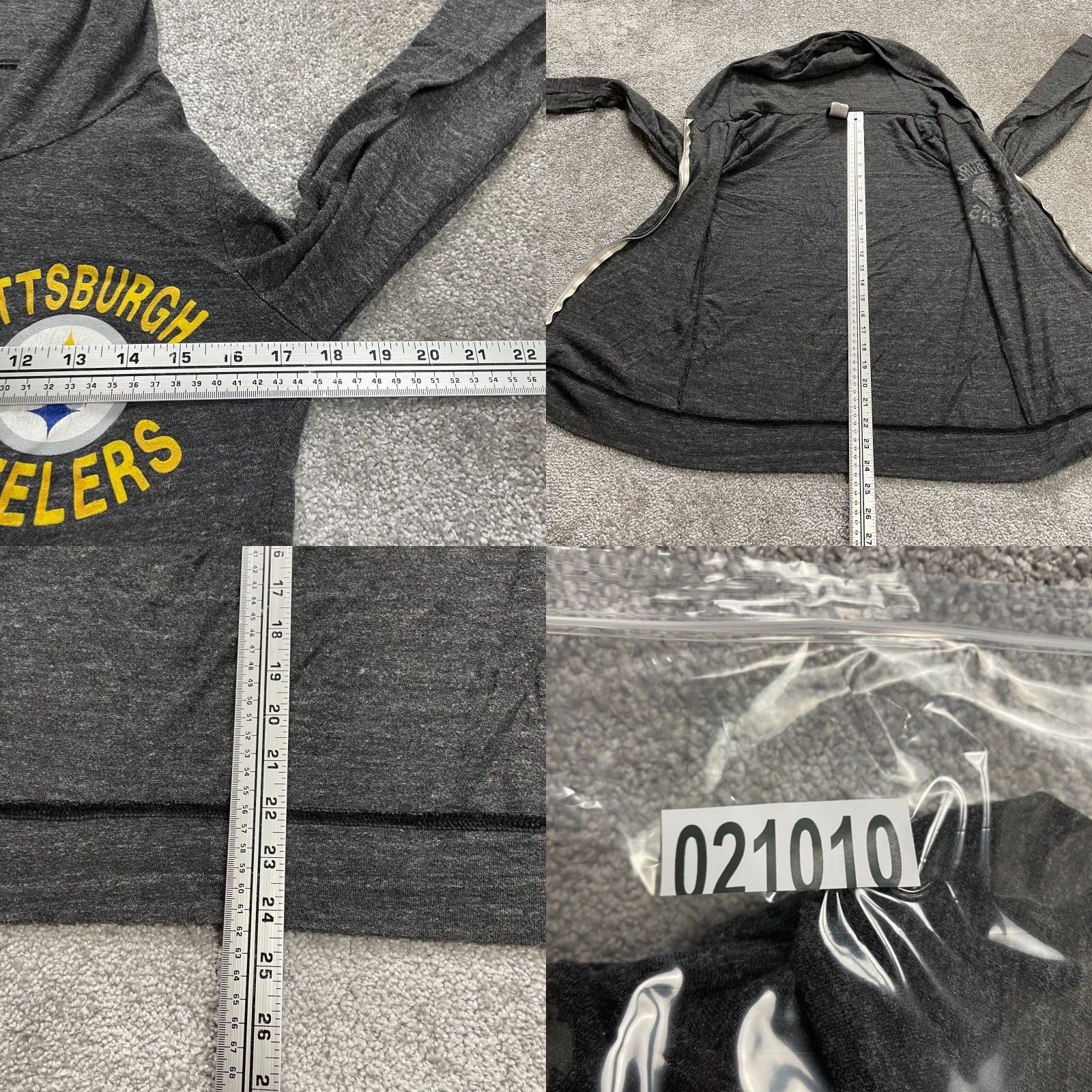 NFL NFL Team Apparel Sweatshirt Women Medium Gray Pittsburgh Steelers Hoodie Jacket Size M / US 6-8 / IT 42-44 - 8 Thumbnail