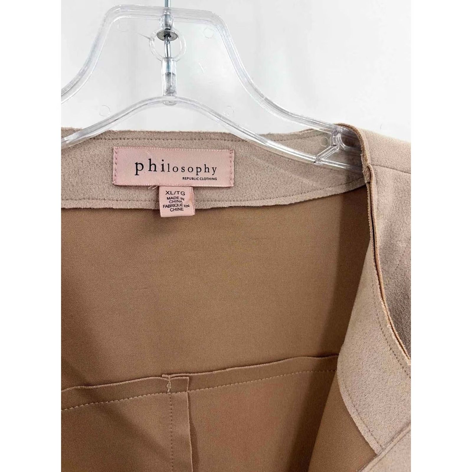 Vintage Philosophy Shirt XL Button Jacket Tan Womens Size XL / US 12-14 / IT 48-50 - 3 Thumbnail