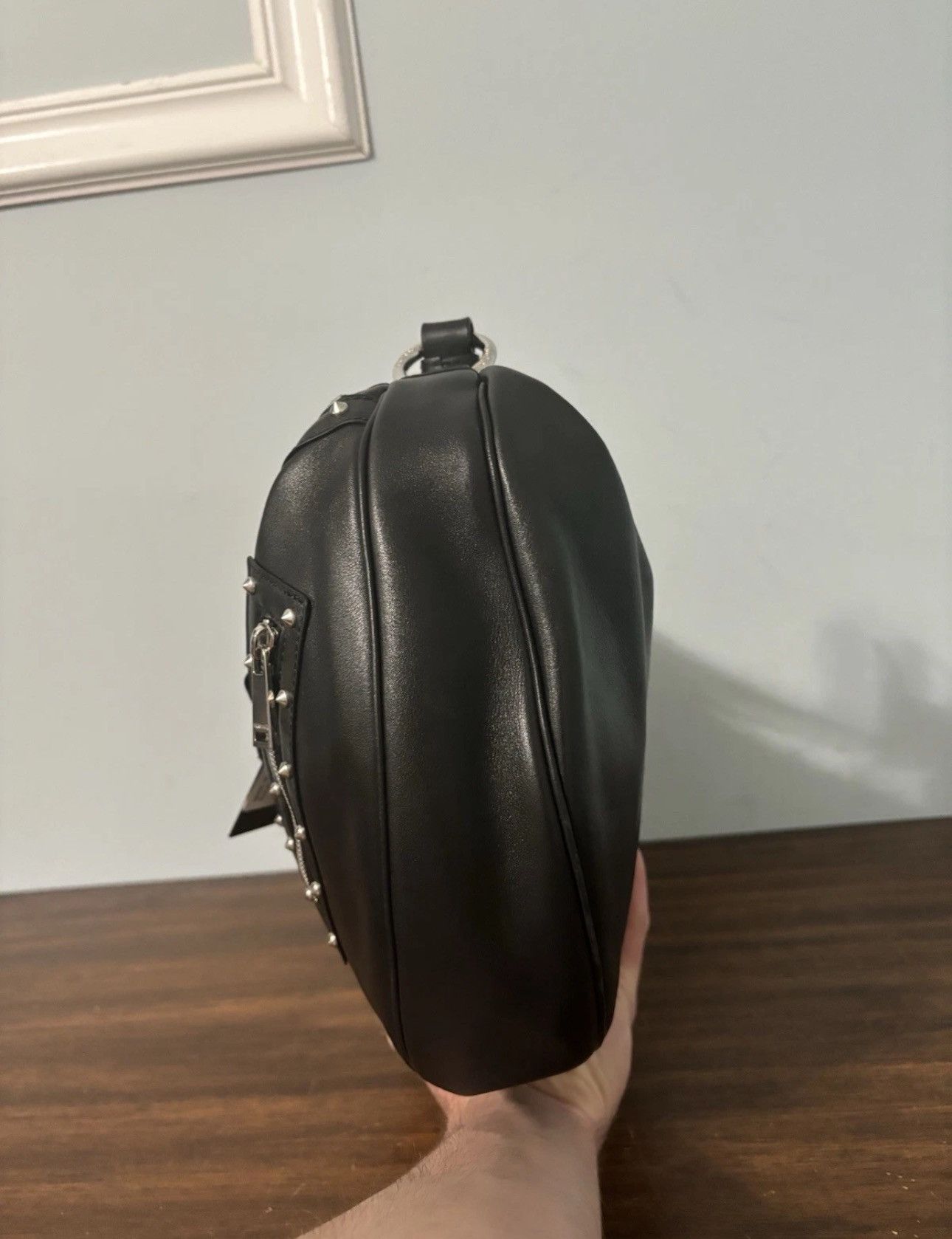 Versace Versace Studded Repeat Medium Hobo Bag Black Size ONE SIZE - 7 Thumbnail