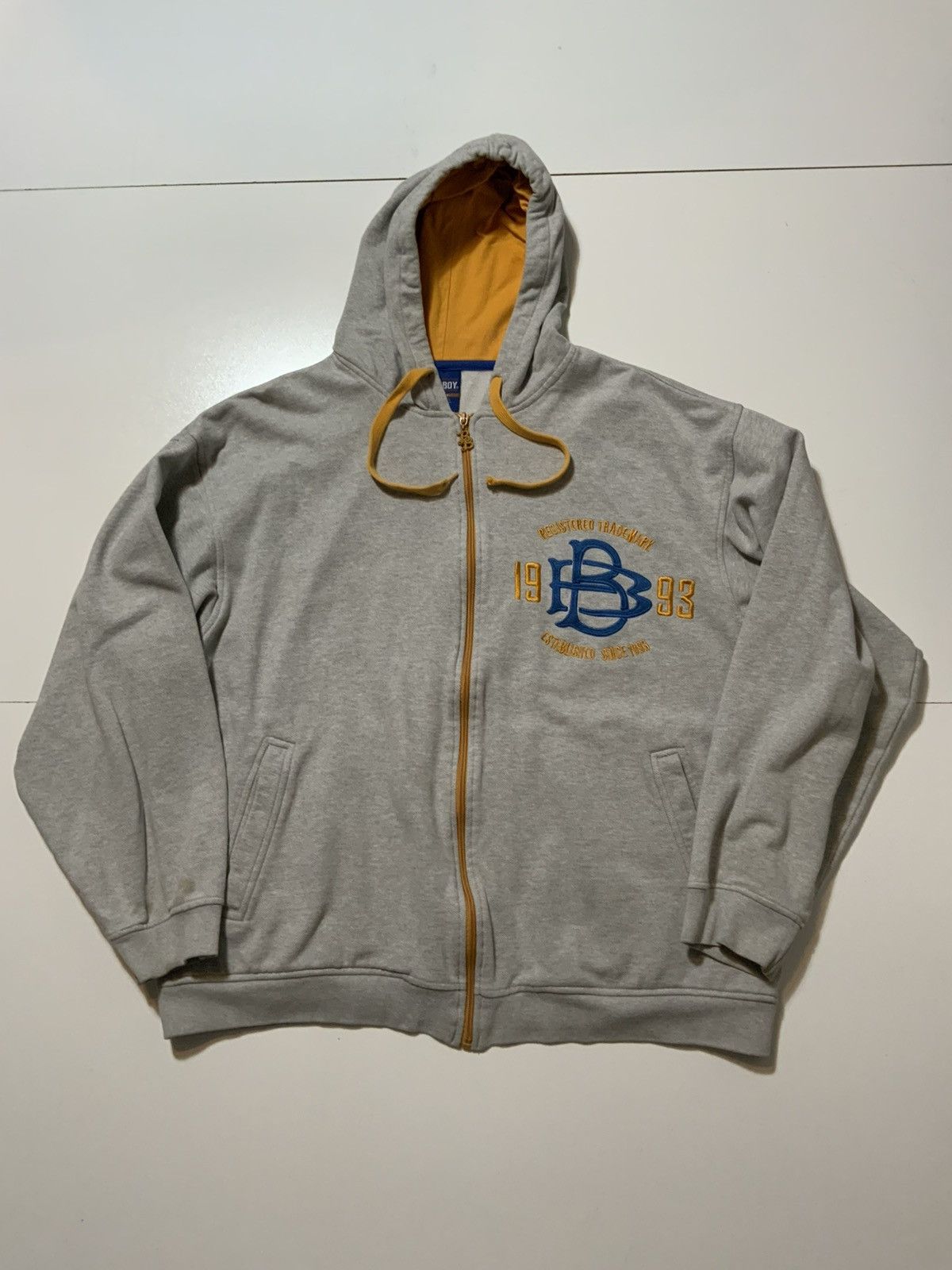 Vintage Vintage Y2K 2000s Bad Boy Waffle Knit Embroidered Zip Hoodie Size US XXL / EU 58 / 5 - 1 Thumbnail