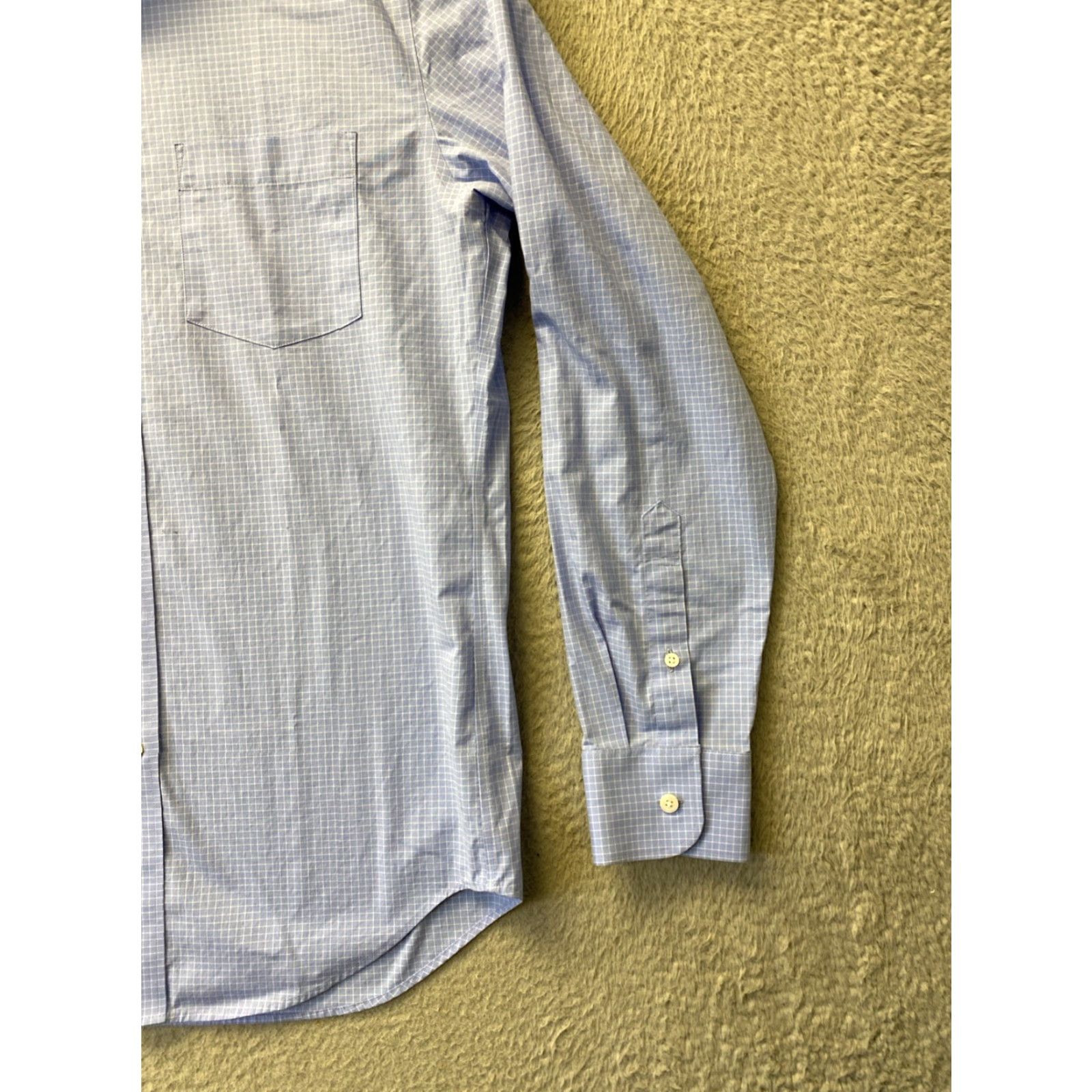 J.Crew J.CREW Flex Button Shirt Mens MEDIUM Light Blue Check Long Sleeve Button-Up Casual Regular Oxford Stretch Modern Classic Size US M / EU 48-50 / 2 - 2 Thumbnail