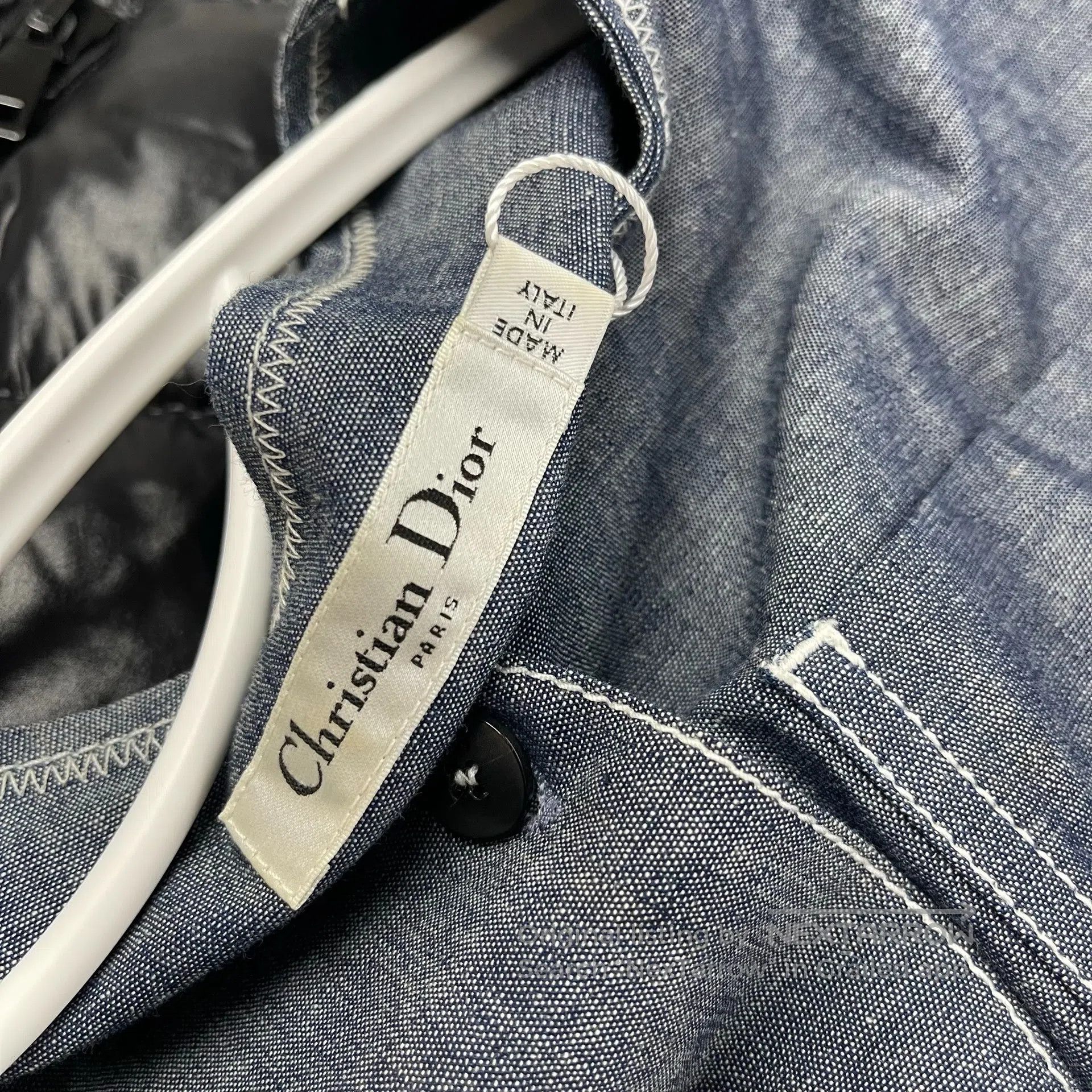Dior Dior Blue Denim Embroidered Floral Long-sleeve Dress| Size XXS / US 00 / IT 34 - 3 Thumbnail