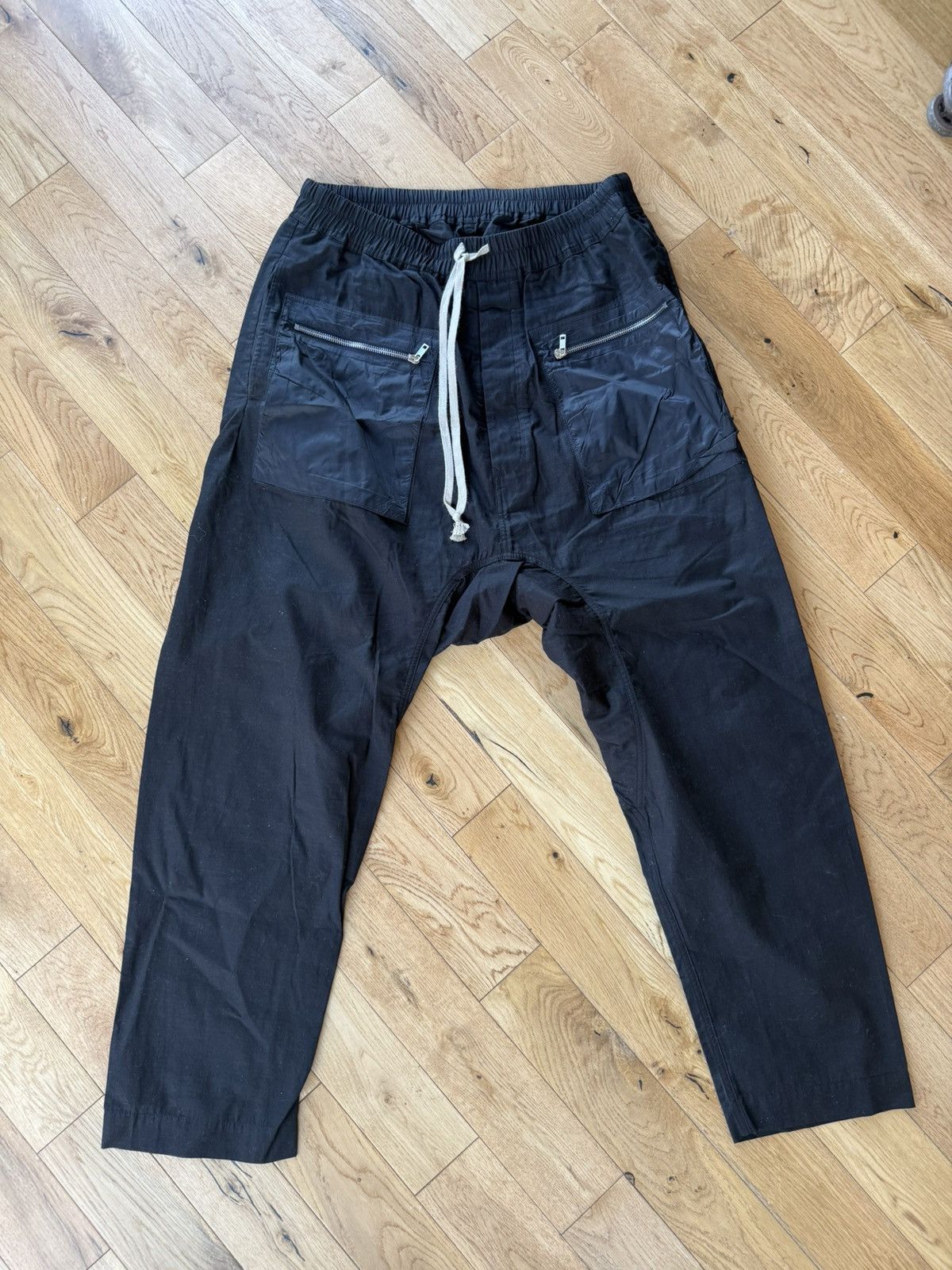 Rick Owens Drkshdw Rick Owens DRKSHDW Drawstring Long Cargo Pant Size US 34 / EU 50 - 1 Thumbnail