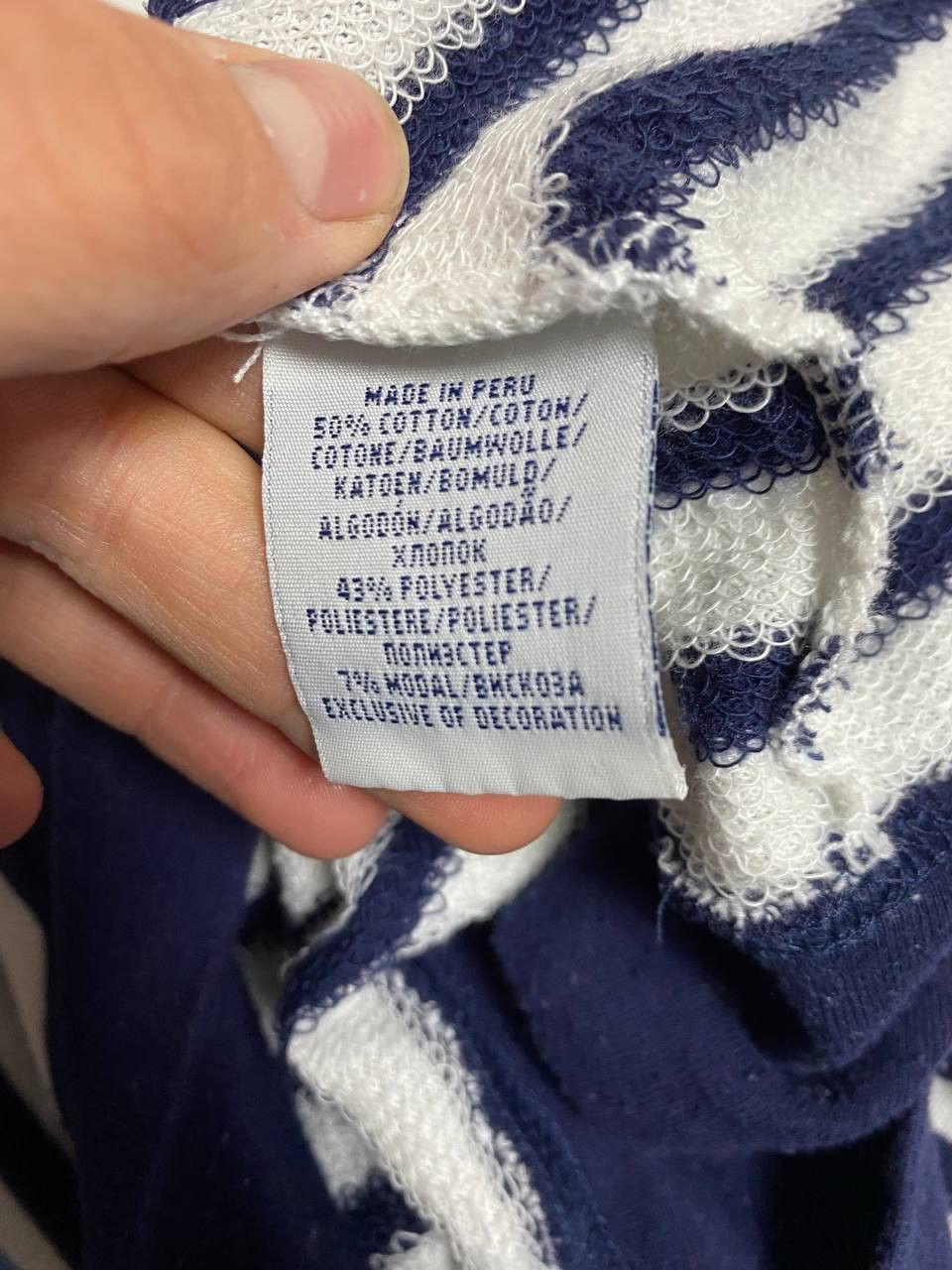 Polo Ralph Lauren 👕 Polo Ralph Lauren Striped Crewneck – Classic Navy & White Size US L / EU 52-54 / 3 - 4 Thumbnail
