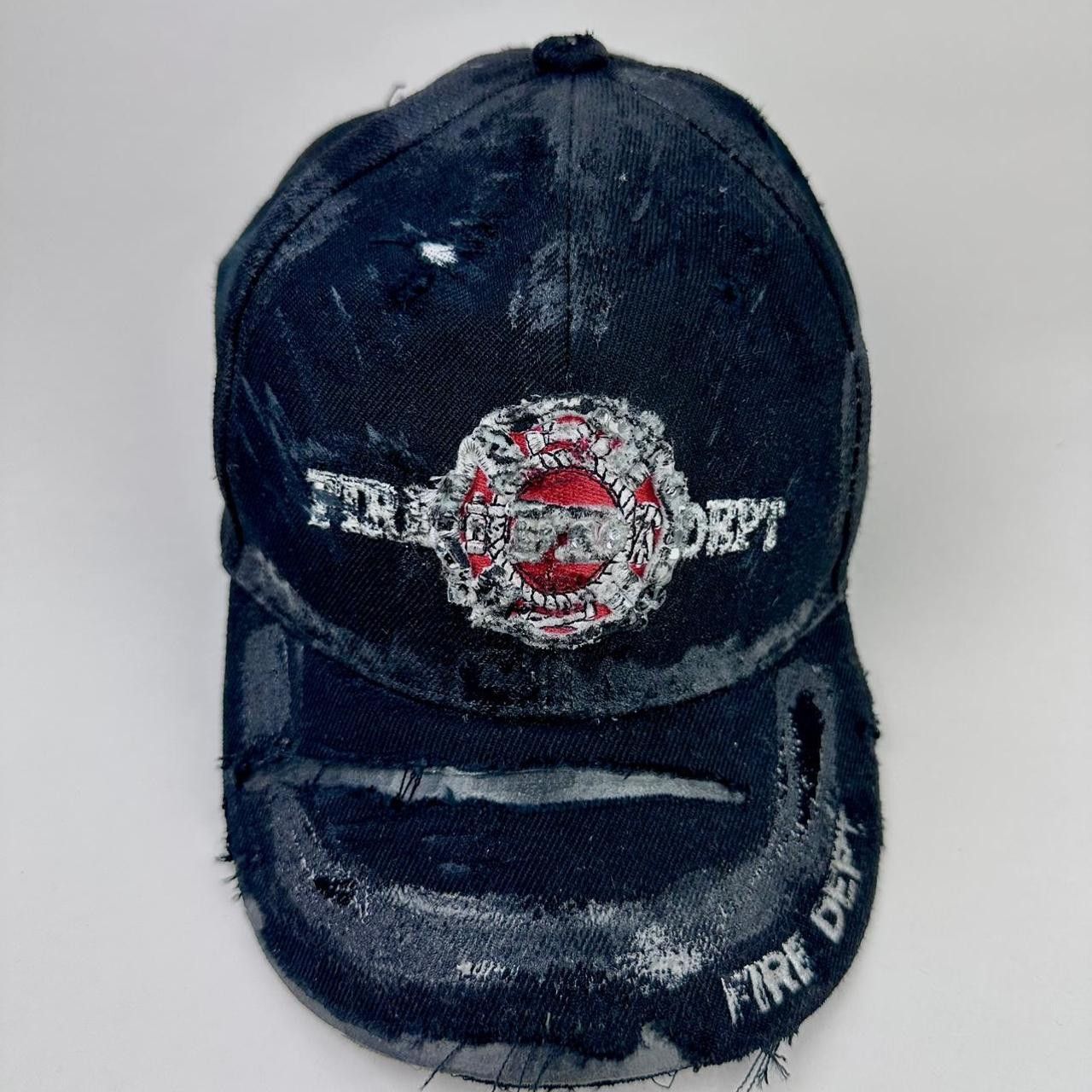 Other ASTROBOI* 'Fire Dept.' Black Distressed Rhinestone Hat Size ONE SIZE - 1 Thumbnail