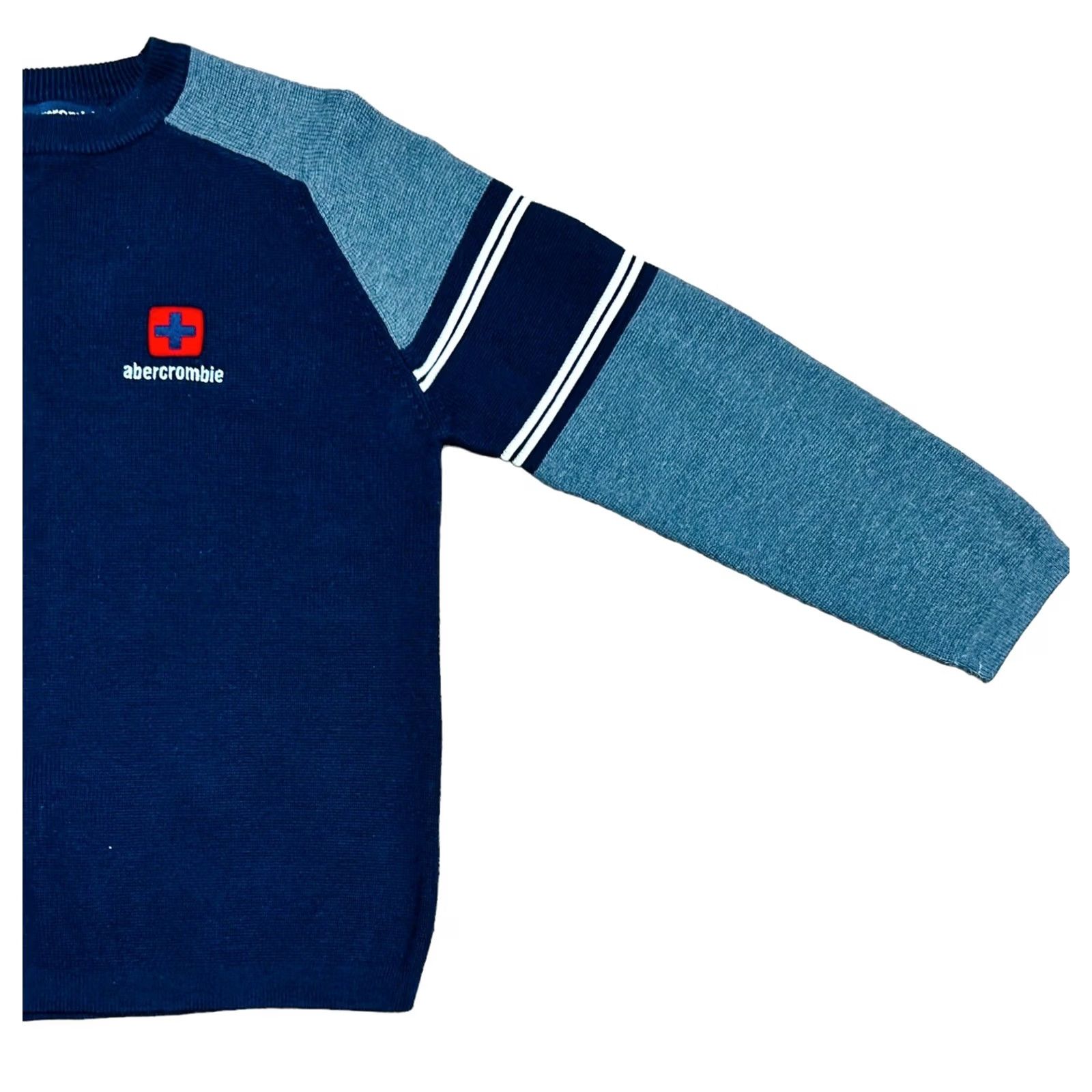 Abercrombie & Fitch VINTAGE Abercrombie & Fitch Original Goods 92 Pullover Sweater Adult Large Blue Gray Knitted Y2K Mens Size US L / EU 52-54 / 3 - 3 Thumbnail