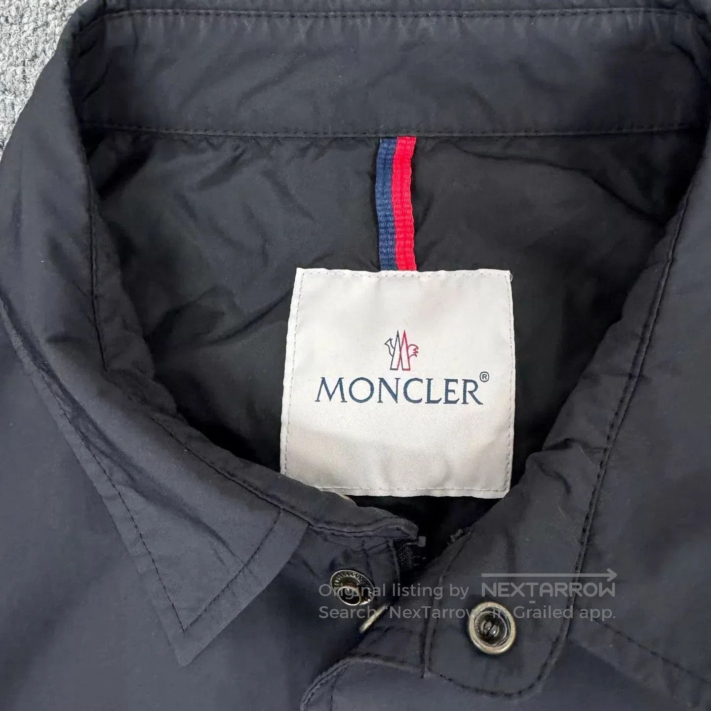 Moncler Black Button-Up Light Jacket with Pockets. Size US XXL / EU 58 / 5 - 6 Thumbnail