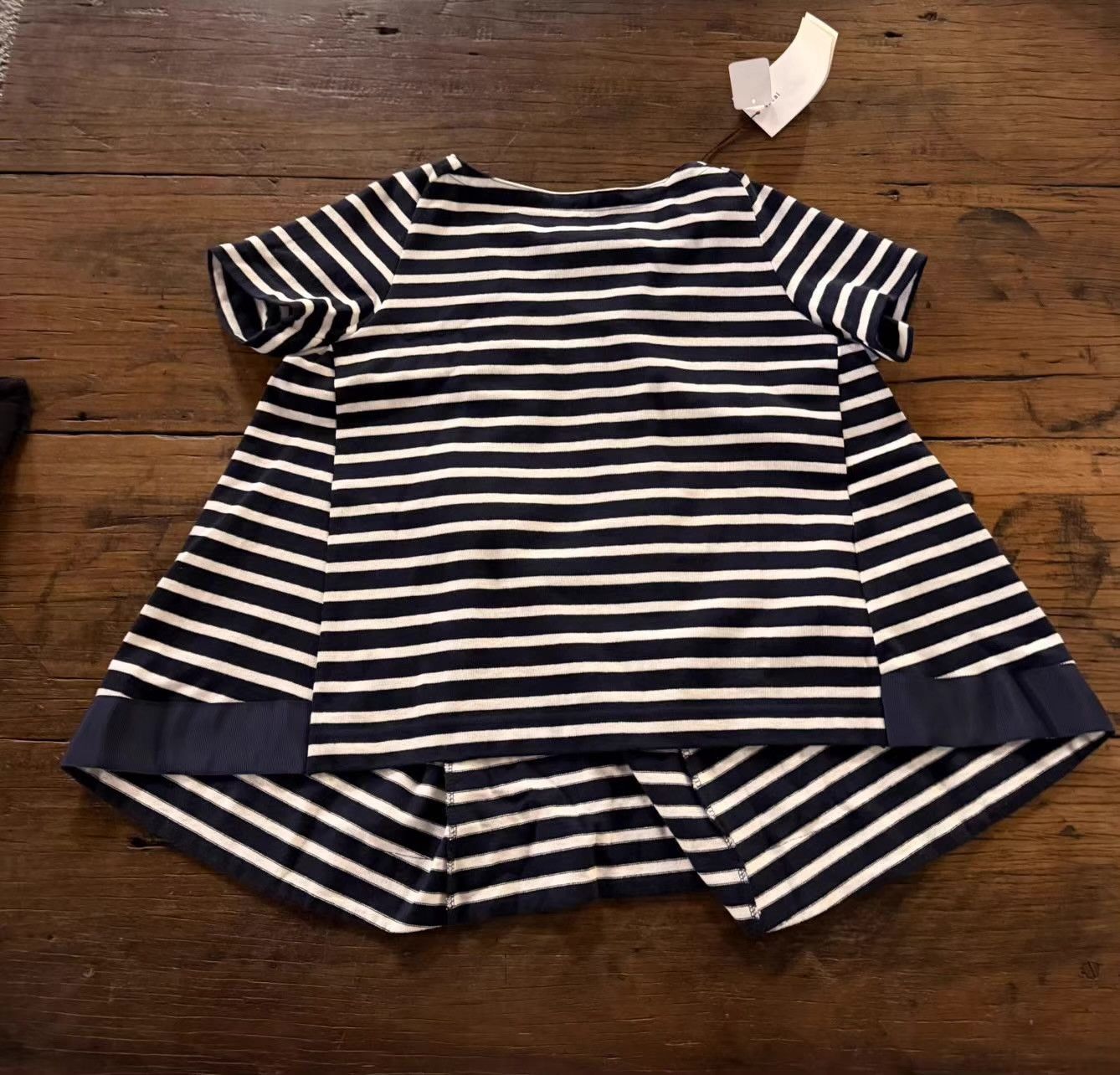 Sacai Sacai 17SS Women's Main Line Navy Striped A-Line Top Ｑ25 Size XS / US 0-2 / IT 36-38 - 1 Thumbnail