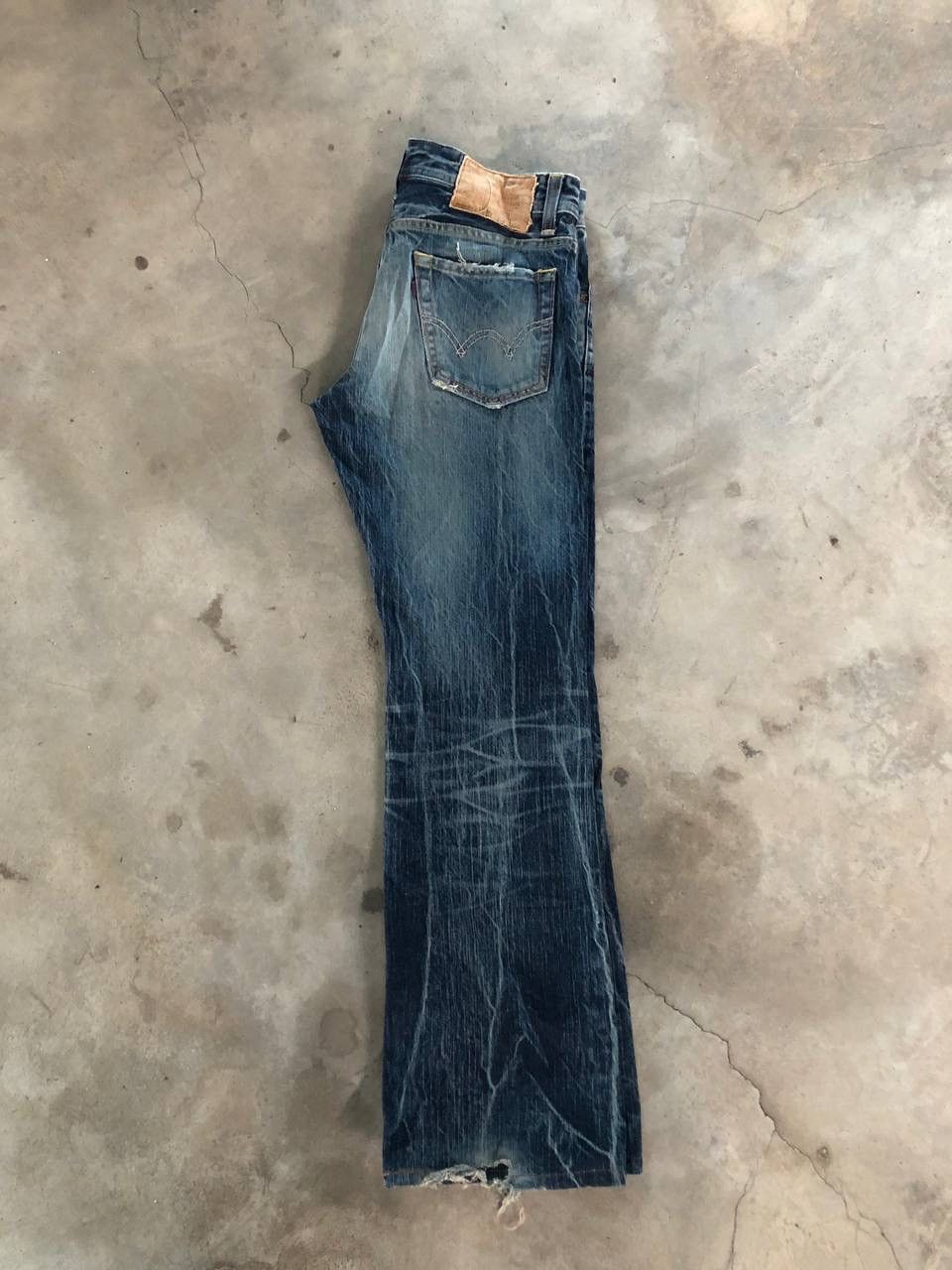 Edwin Vintage Edwin Flare Made In Japan Crazy Art Size 31" - 3 Thumbnail
