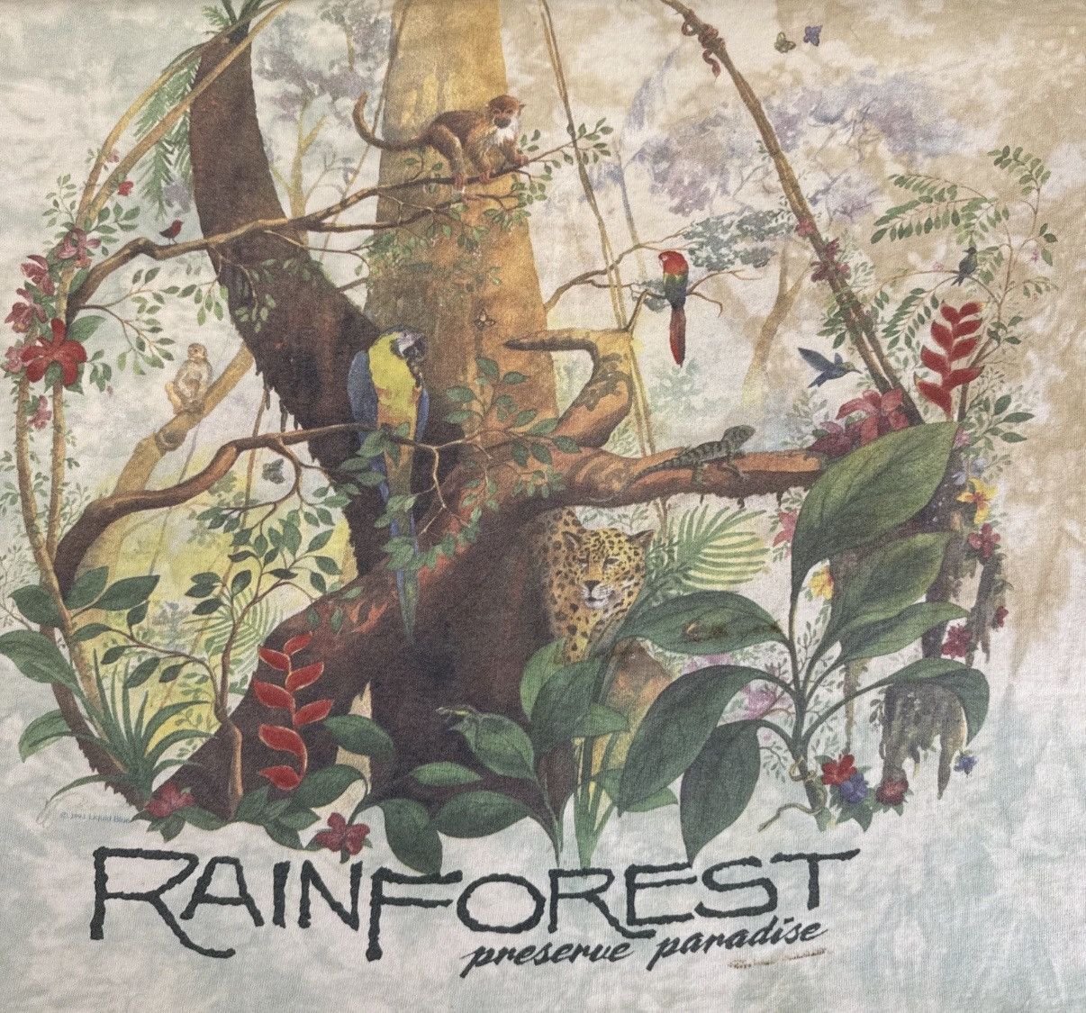 Other 1990s Tye-dye Rainforest Preserve Paradise front/back Size US XL / EU 56 / 4 - 4 Thumbnail