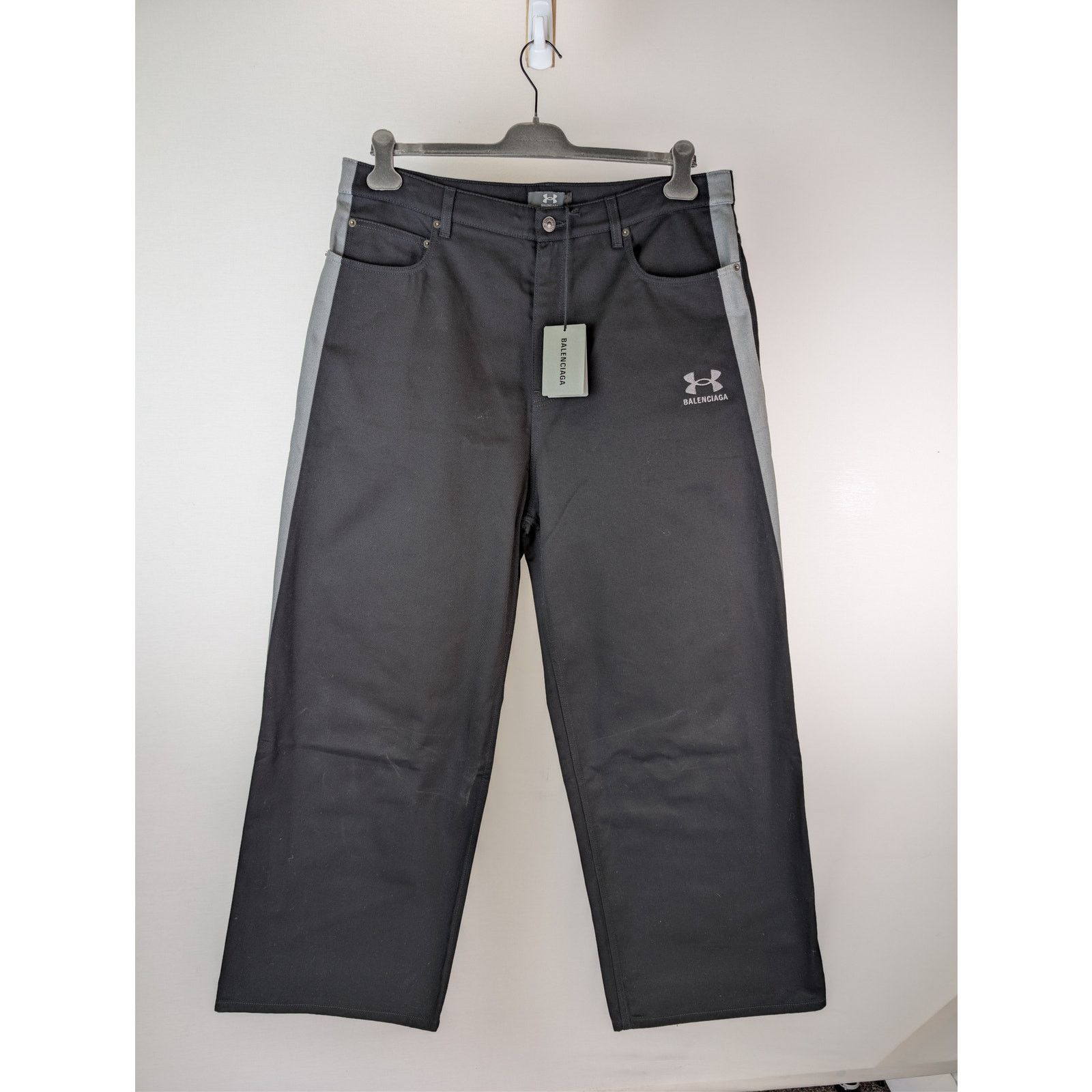 Balenciaga × Under Armour o1rshd1 TSUI Twill Denim Tracksuit Denim Pants Jeans Black Size US 30 / EU 46 - 1 Thumbnail