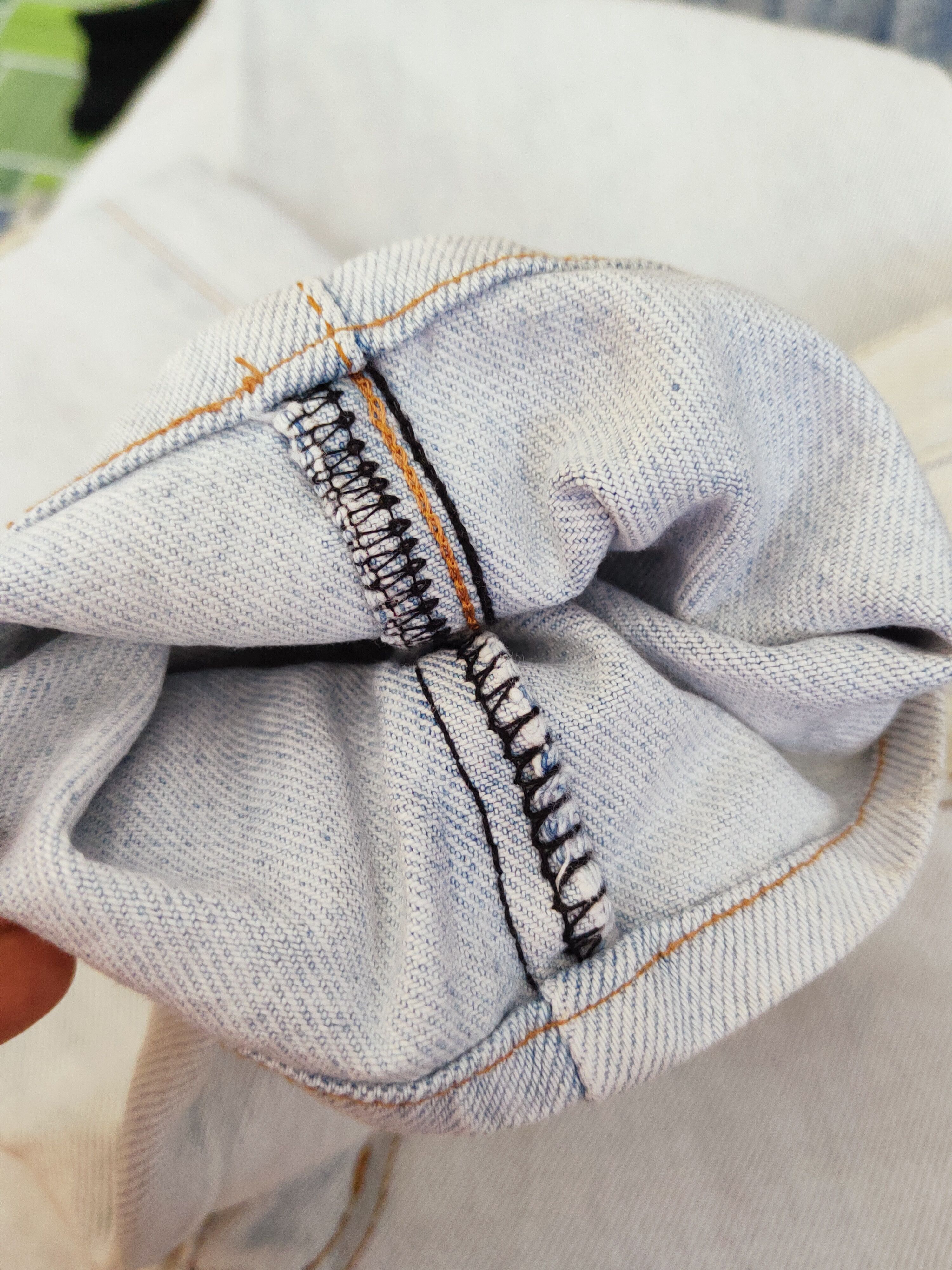 Edwin × Vintage Vintage 💥 Edwin Light Blue Distressed Ripped Jeans Size 28" / US 6 / IT 42 - 16 Thumbnail