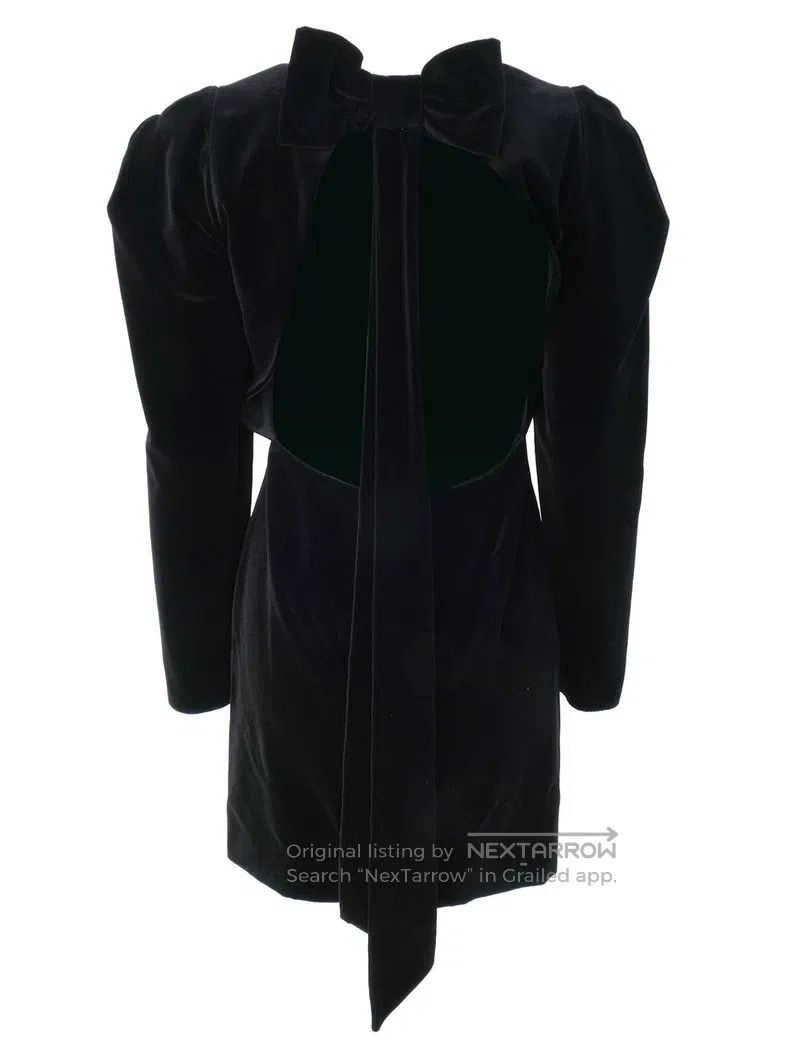 Valentino Valentino Silk velvet bow large open back dress dress Size S / US 4 / IT 40 - 5 Thumbnail