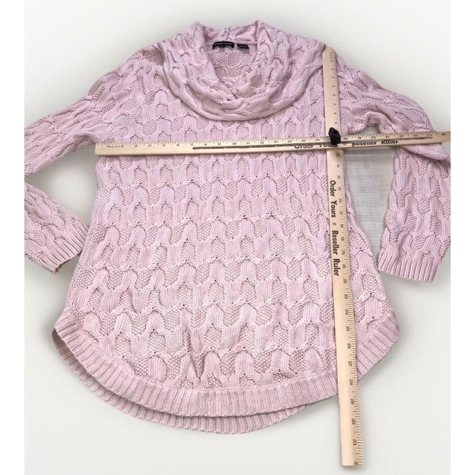 Pinko VINTAGE Jeanne Pierre Pink Knit Tunic Sweater Cowl Crochet 90s 100% Cotton Size L Womens Size L / US 10 / IT 46 - 5 Thumbnail