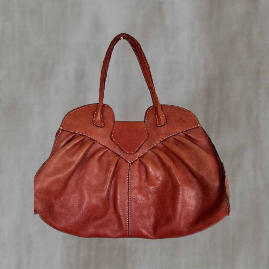 Patricia Nash VINTAGE Patricia Nash Satchel/Top Handle Bag Women Dusky Red Leather Lione 18x11 Brown Lining Size ONE SIZE - 1 Thumbnail