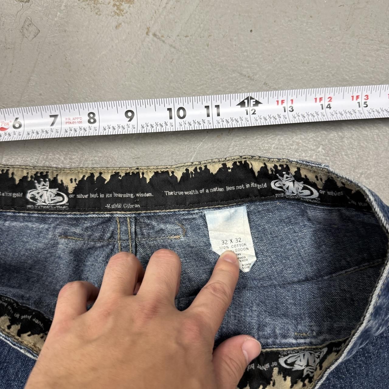 Vintage PnB Nation Cargo Baggy Blue Embroidered Jeans Size 32 x 30 Size US 34 / EU 50 - 7 Thumbnail
