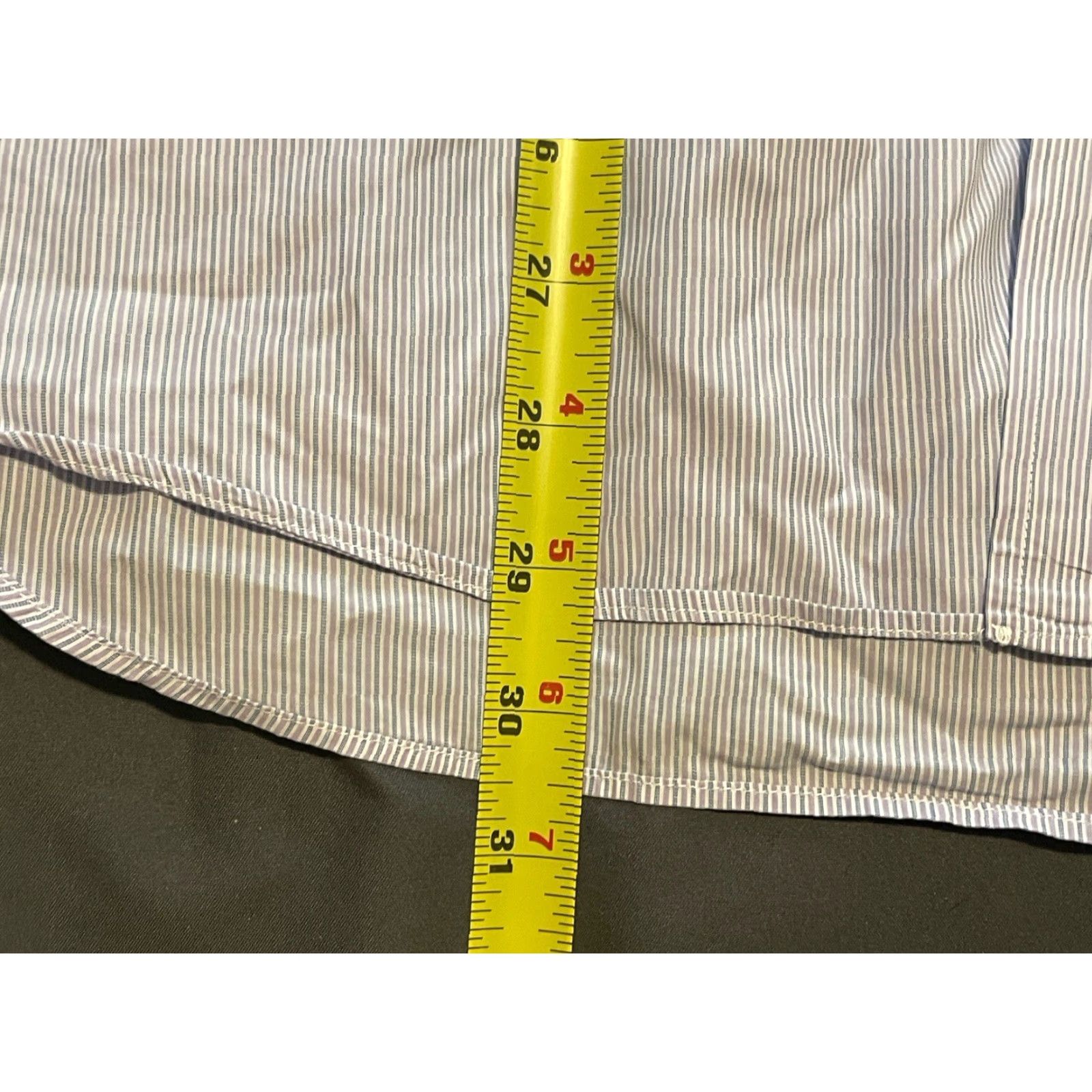Canali VINTAGE Canali Mens Shirt Long Sleeve Button Up Casual Formal Preppy Cotton Italy 16 White Purple Stripes Size US L / EU 52-54 / 3 - 3 Thumbnail