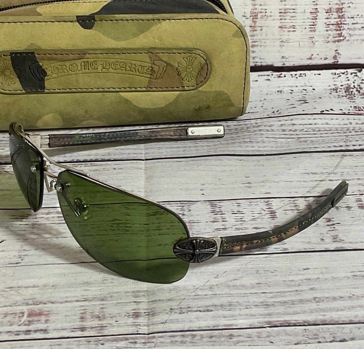 Chrome hearts leather camo sunglasses