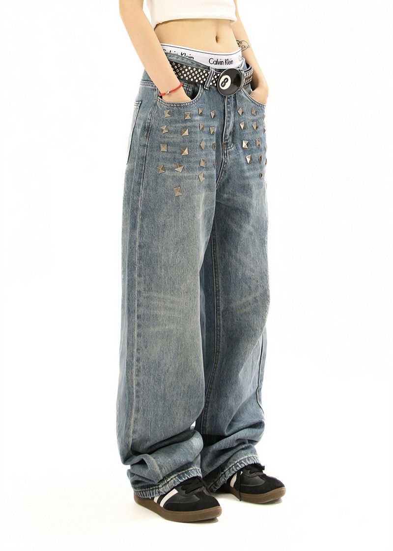 Vintage American retro rhinestone jeans for men Size US 32 / EU 48 - 3 Thumbnail