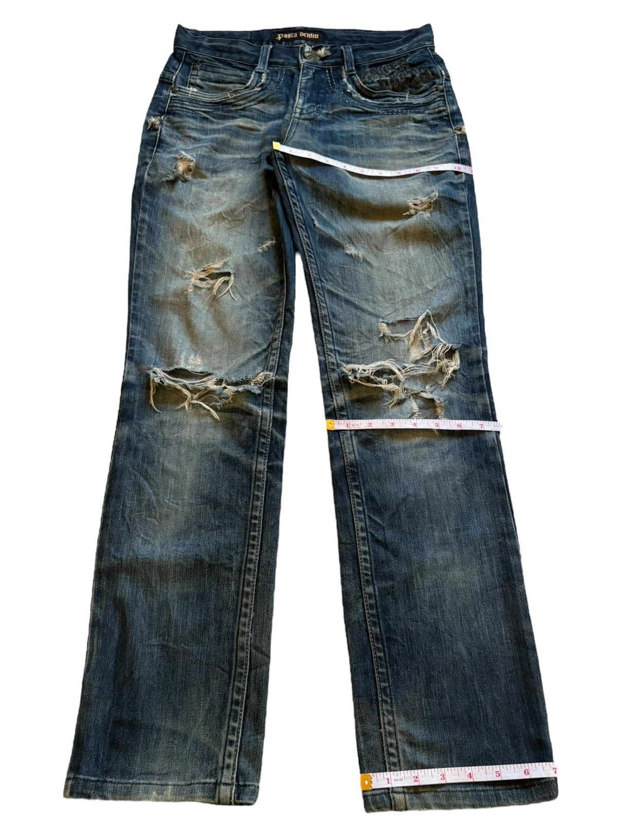 Japanese Brand × Seditionaries Vintage Japanese Brand Mud Wash Skull Embroidered Jeans Size US 31 - 14 Thumbnail