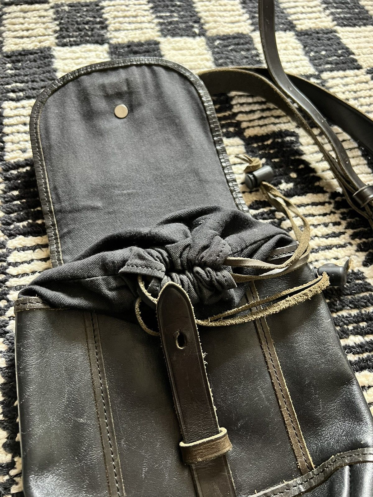 Y's × Yohji Yamamoto 2004 Black Leather Bag Size ONE SIZE - 4 Thumbnail