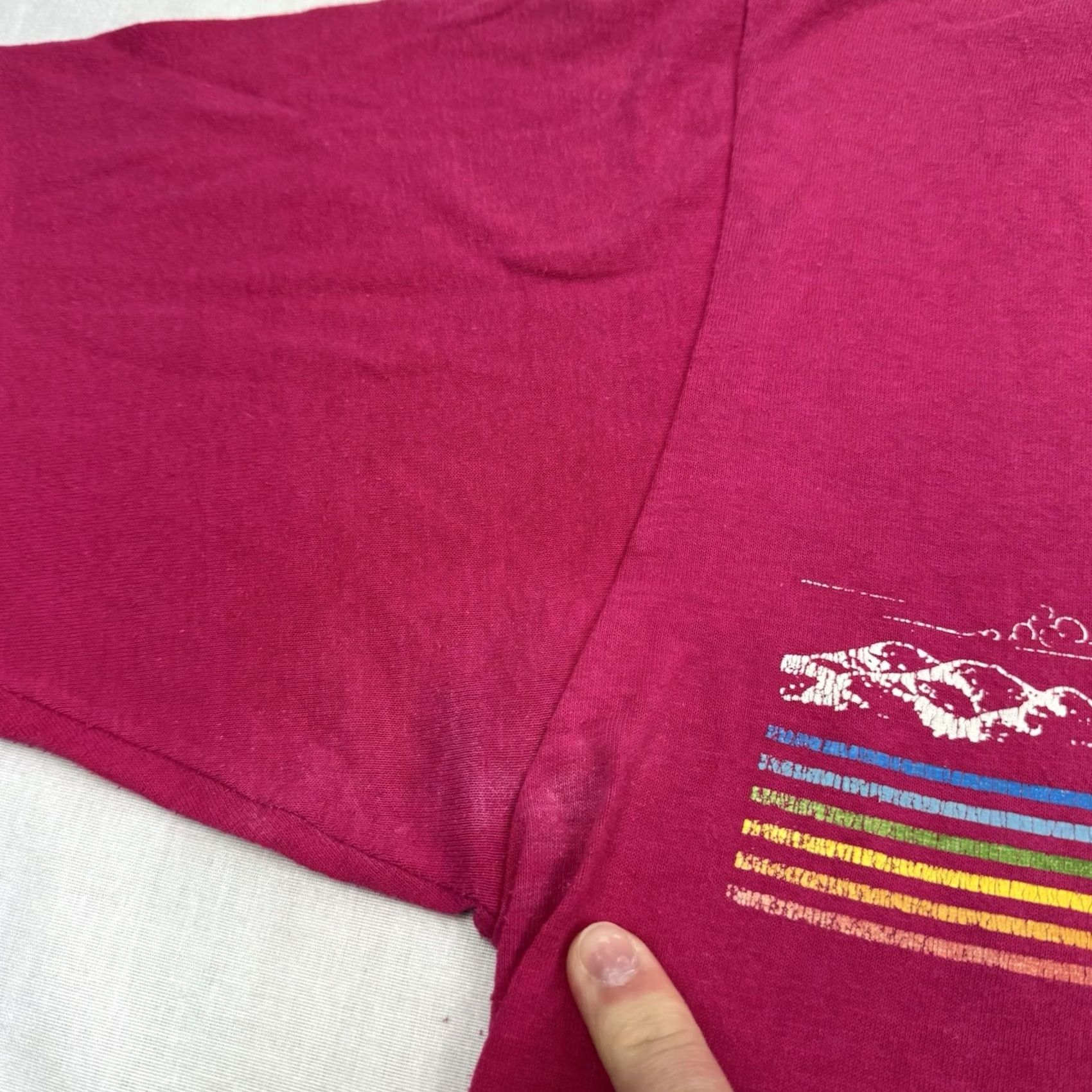 Velva Sheen VINTAGE Velva Sheen Rainbow T Shirt Adult Large 1980s Awanita Valley Jeep Ride Pink Mens Size US L / EU 52-54 / 3 - 4 Thumbnail