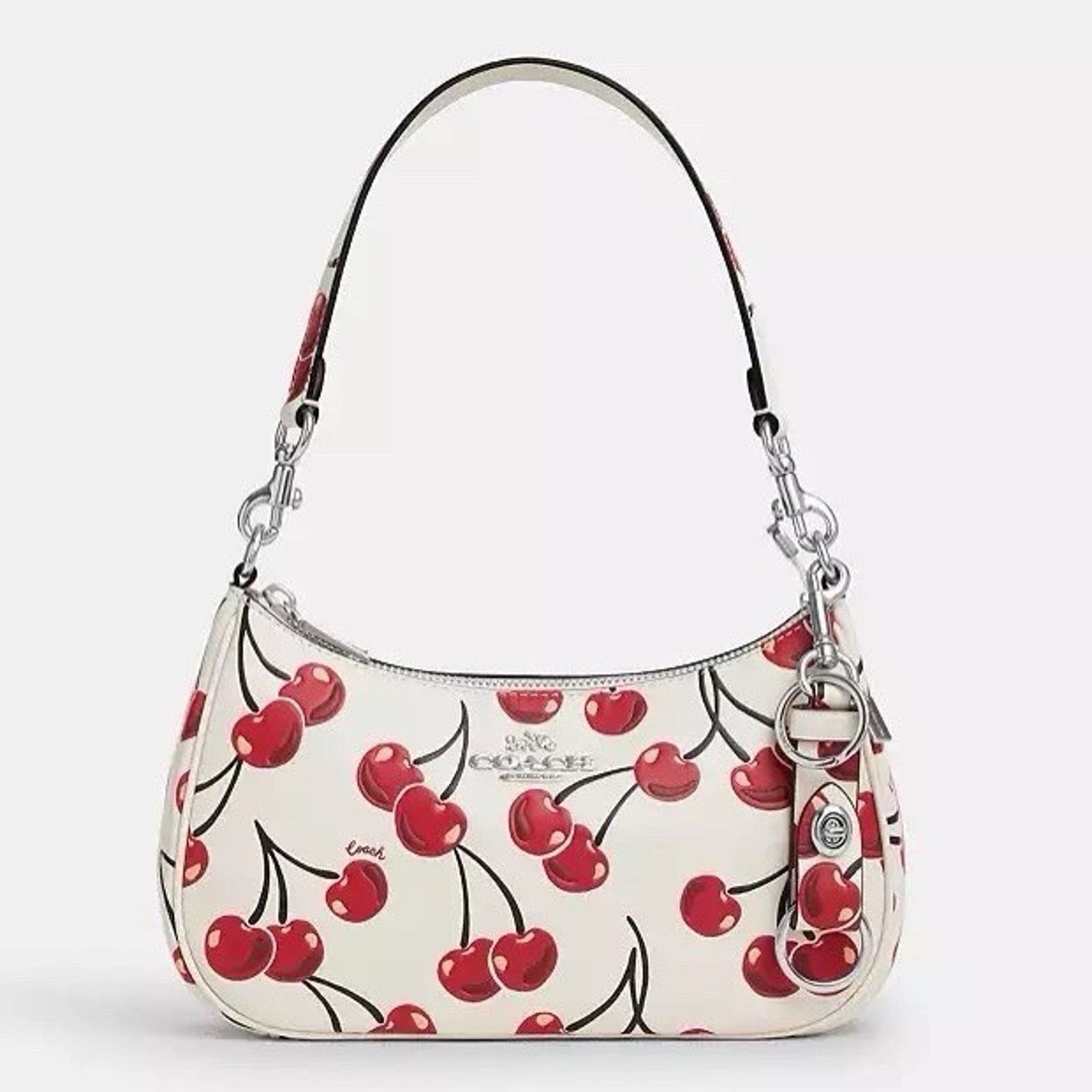 Coach NWT COACH CZ088 Trigger Bag Charm Cherry Leather Key Ring Size ONE SIZE - 5 Thumbnail