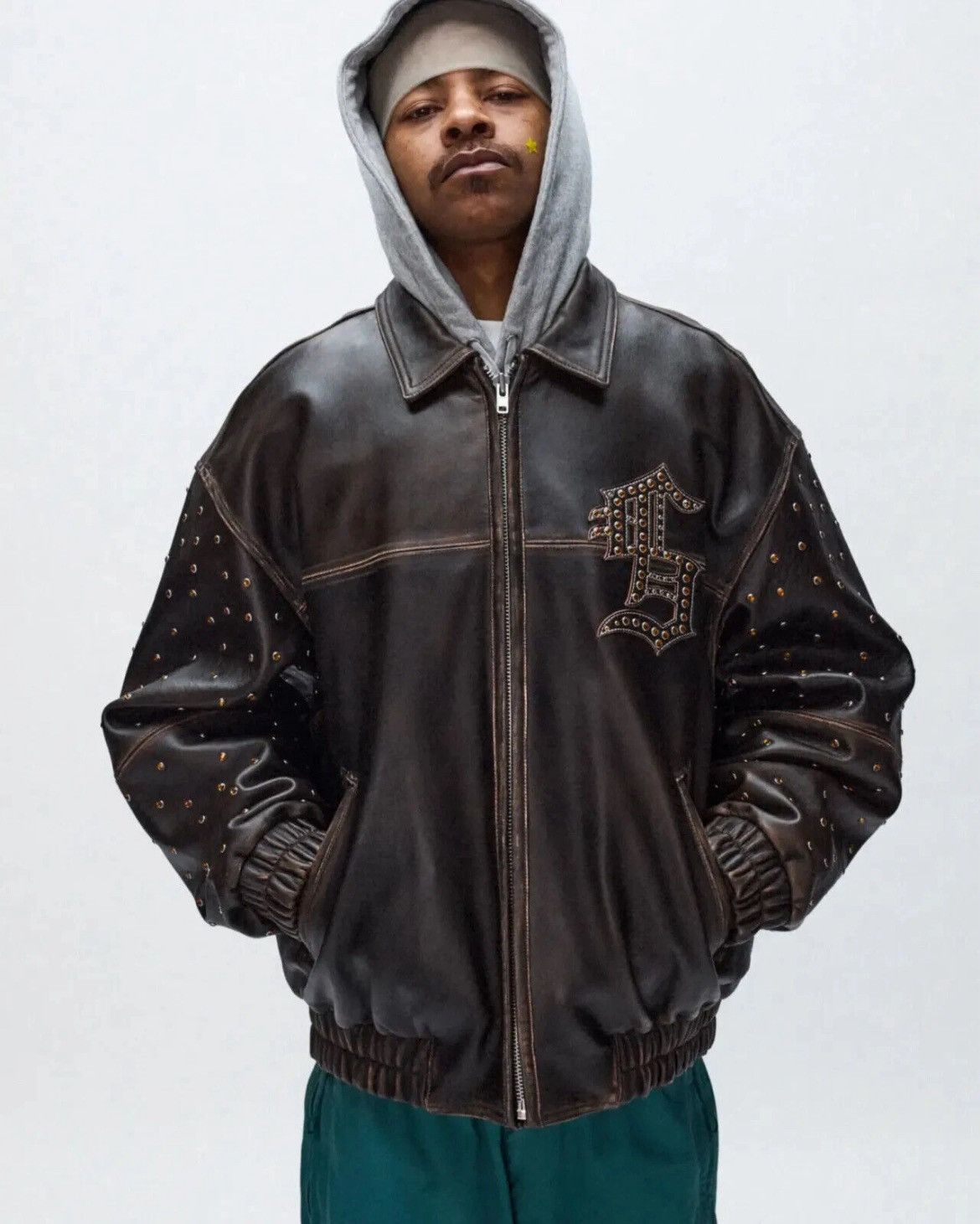 Supreme Supreme Gem Studded Leather Jacket Brown Size US S / EU 44-46 / 1 - 4 Thumbnail