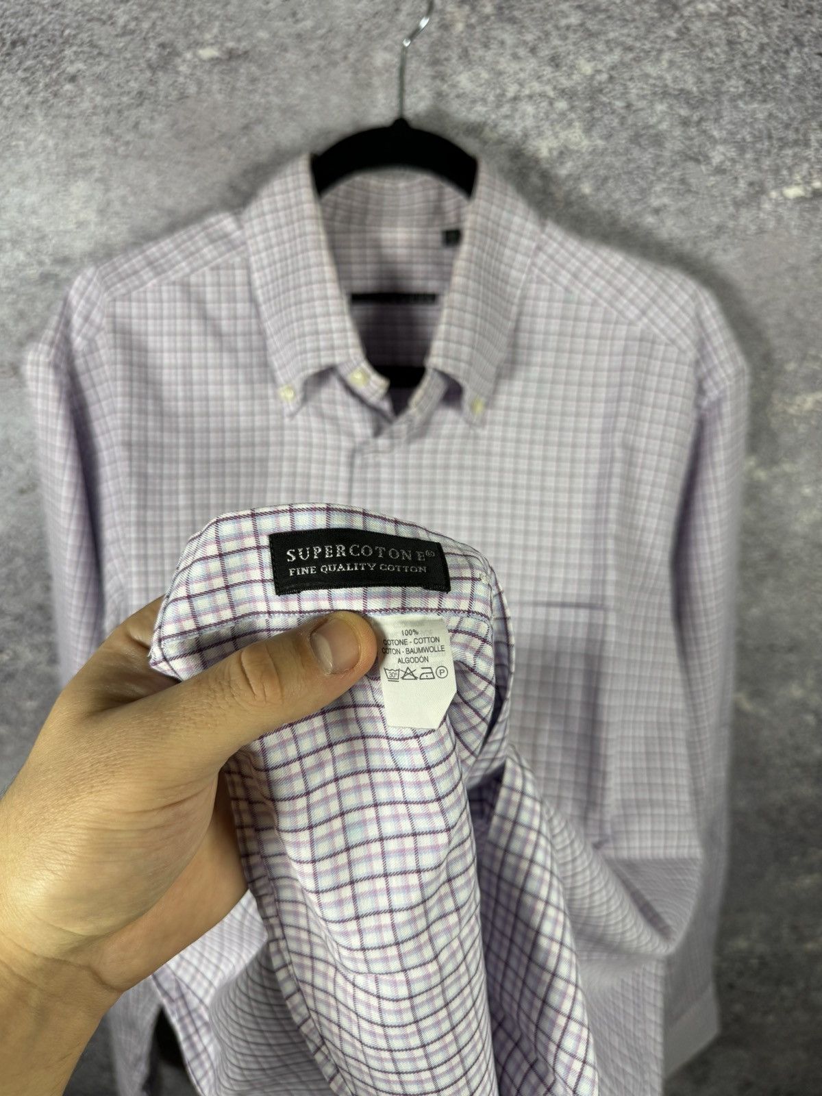 Designer × Japanese Brand × Vintage Xacus Button Shirt Madi Italy Men’s XLarge Check Collar Size US XL / EU 56 / 4 - 10 Thumbnail