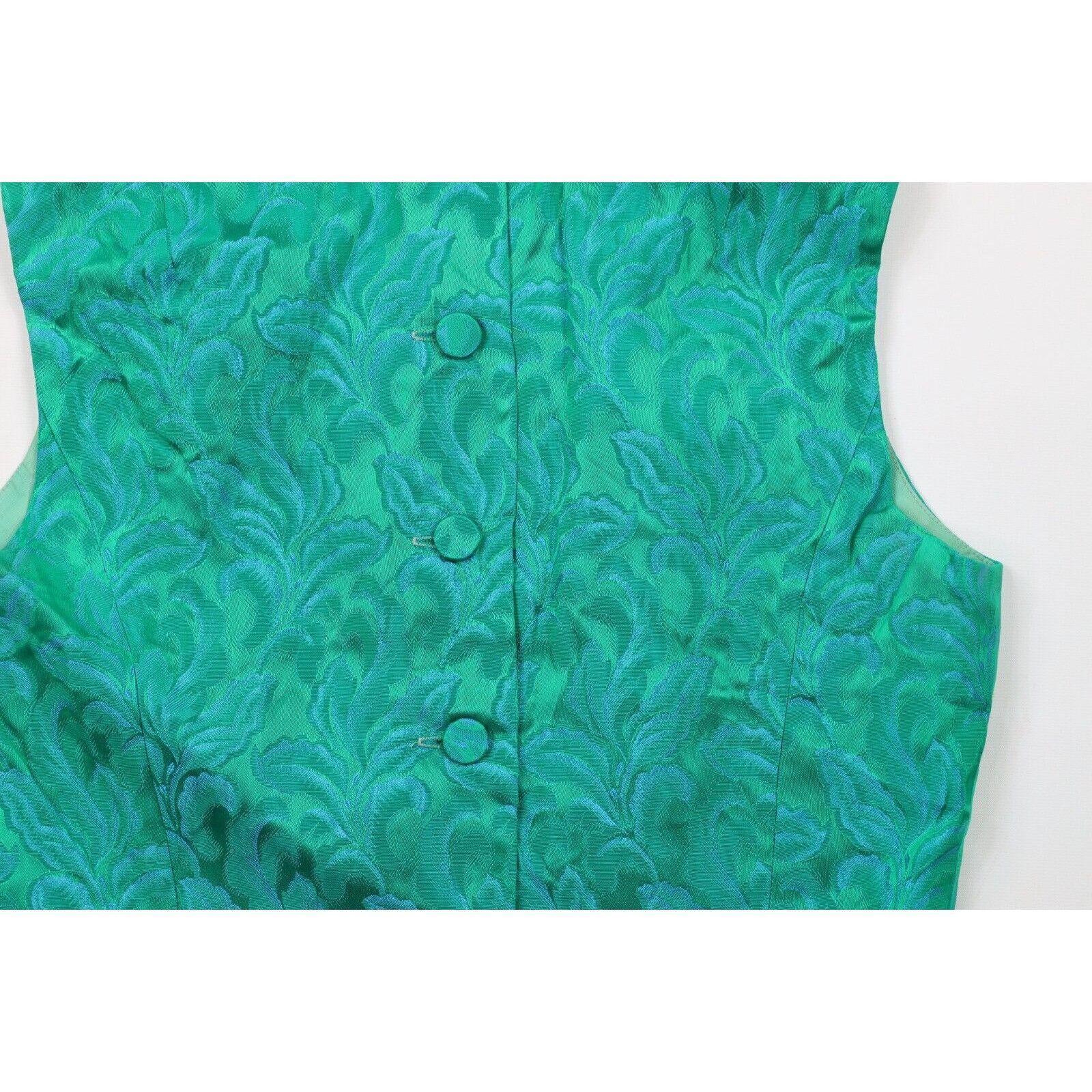 Vintage Vintage 50s 60s Distressed Silk Flower Jacquard Skirt Suit Size 38" / US 16 / IT 52 - 5 Thumbnail