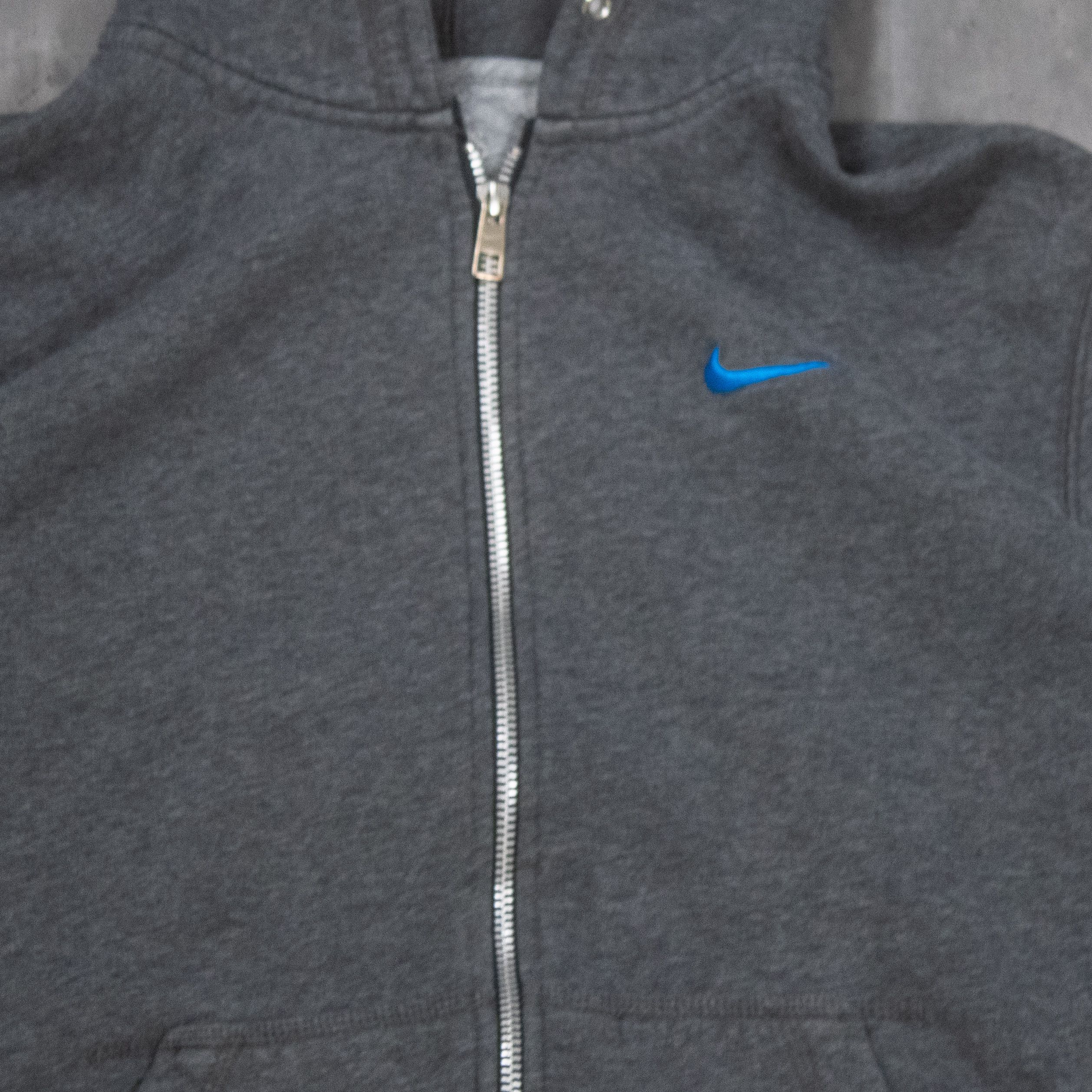 Nike Y2K 2000's Nike Heather Grey Contrast Zip Up Hoodie Sweater Size US M / EU 48-50 / 2 - 5 Thumbnail
