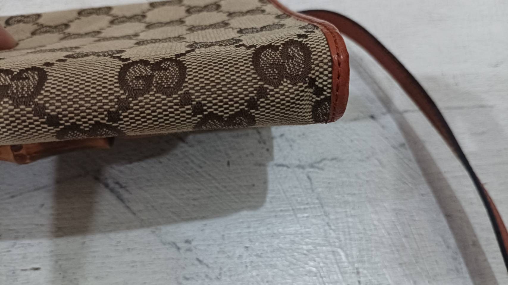 Gucci VTG Gucci Bamboo Bar Clutch Bag, GG Canvas Size ONE SIZE - 6 Thumbnail