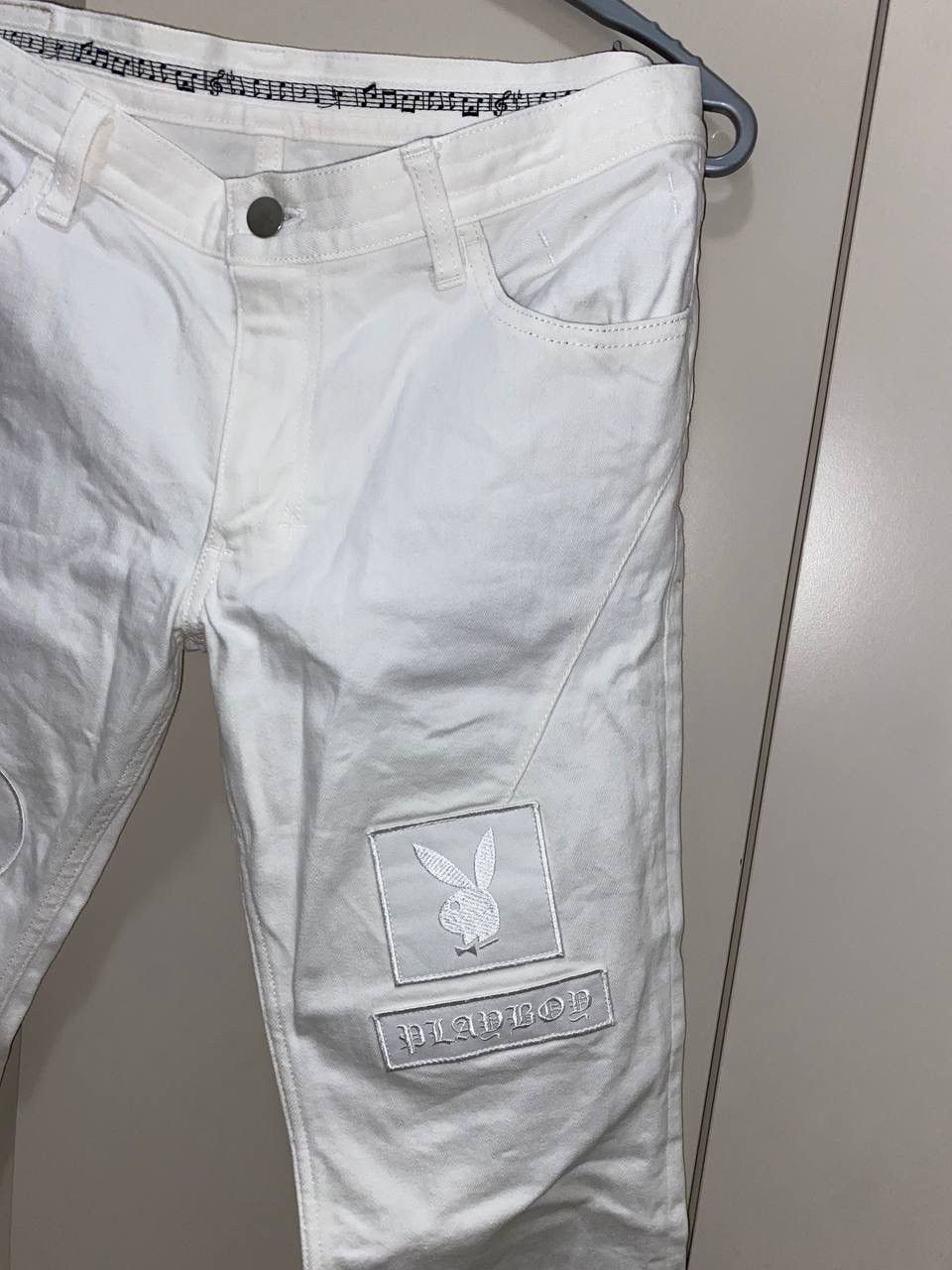 Number (N)ine × Playboy Number Nine x Playboy SS15 White Denim Jeans Very Rare Size US 32 / EU 48 - 3 Thumbnail