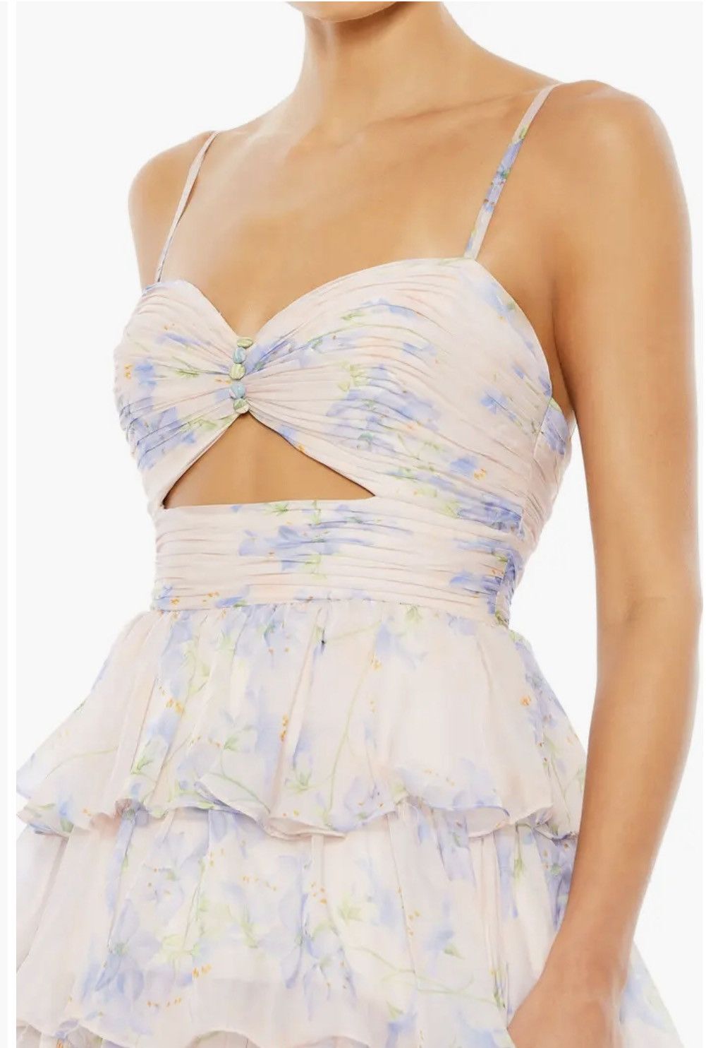 Mac Duggal Mac Duggal Floral Cut Out Ruffle Layered Gown size 4 Size S / US 4 / IT 40 - 4 Thumbnail