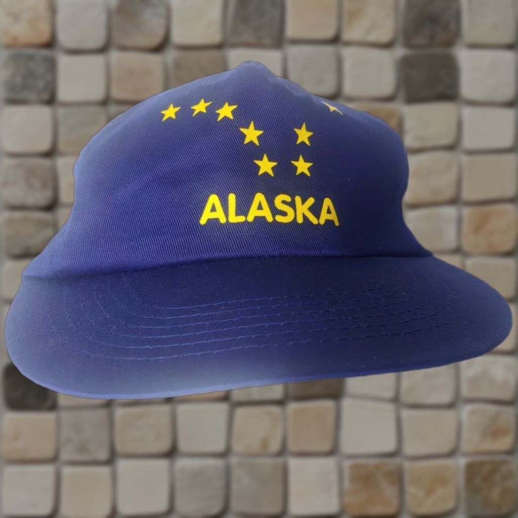 Vintage VINTAGE Alaska Northern Lights Cap Navy Blue Embroidered Stars Snap Back Hat Men Adjustable Cap Size ONE SIZE - 1 Thumbnail