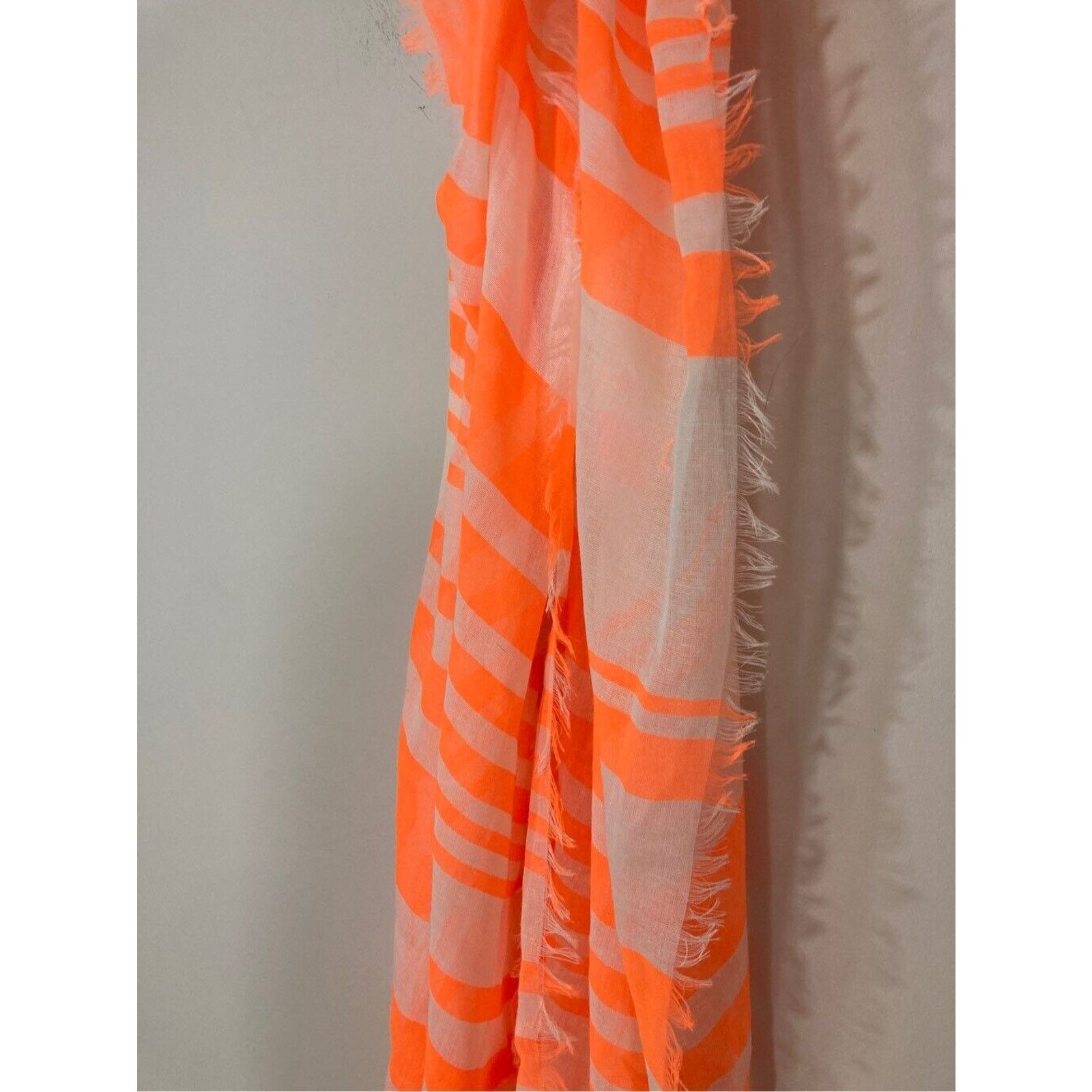 Apt. 9 Apt 9 Ruffled Neon Cotton Orange Raw HemSwirl Scarf Size ONE SIZE - 2 Thumbnail